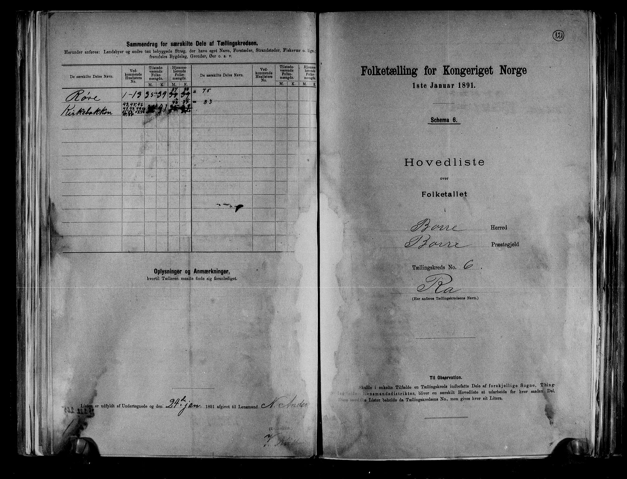 RA, 1891 census for 0717 Borre, 1891, p. 17