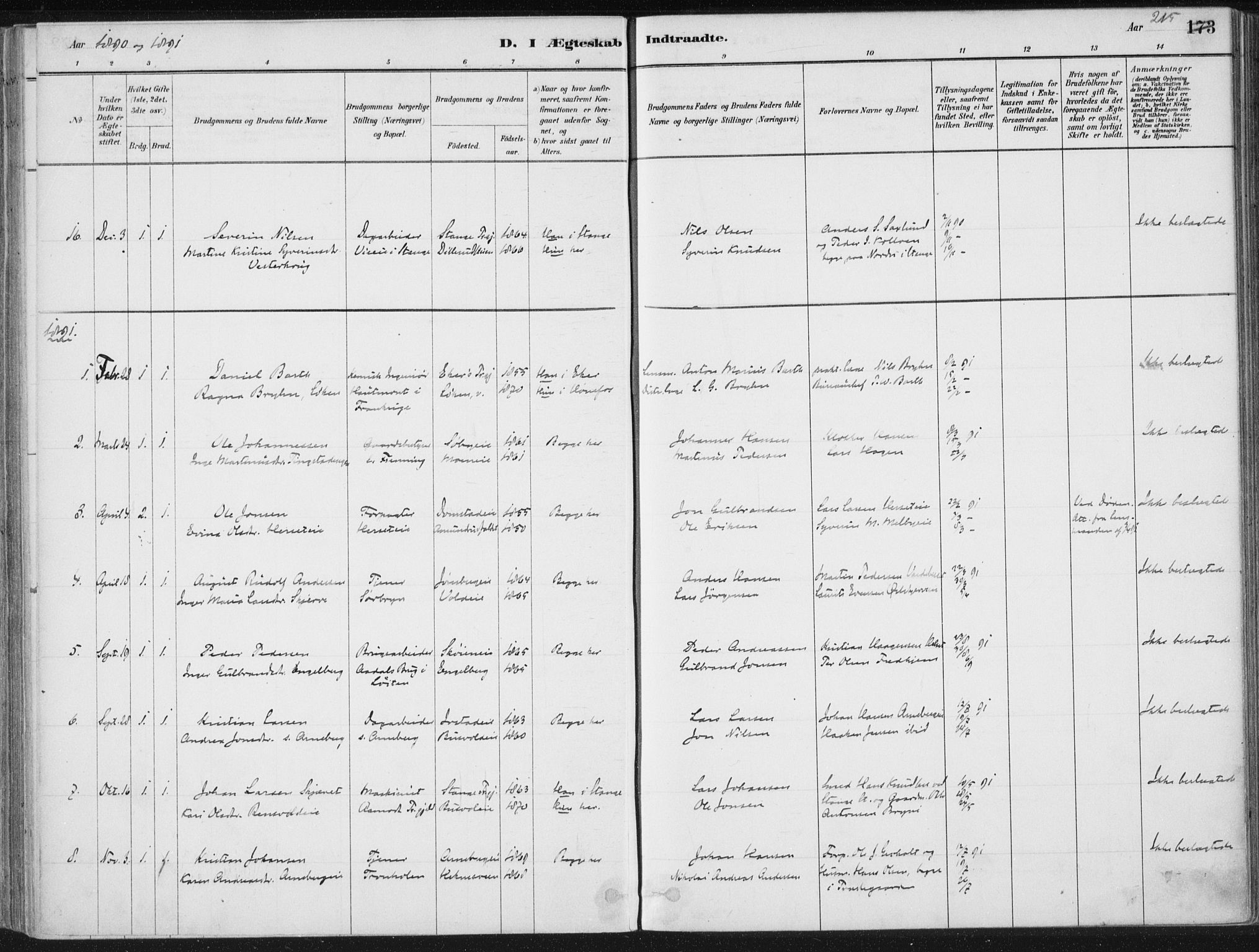 Romedal prestekontor, SAH/PREST-004/K/L0010: Parish register (official) no. 10, 1880-1895, p. 215