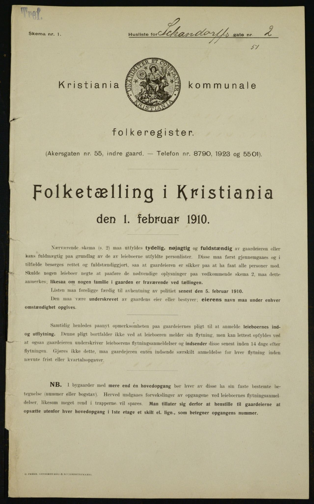 OBA, Municipal Census 1910 for Kristiania, 1910, p. 85495