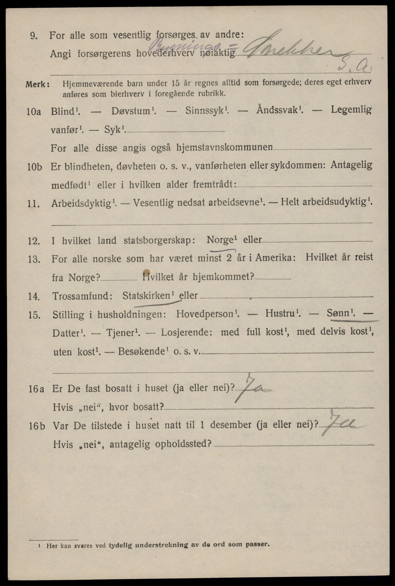 SAST, 1920 census for Egersund town, 1920, p. 8427
