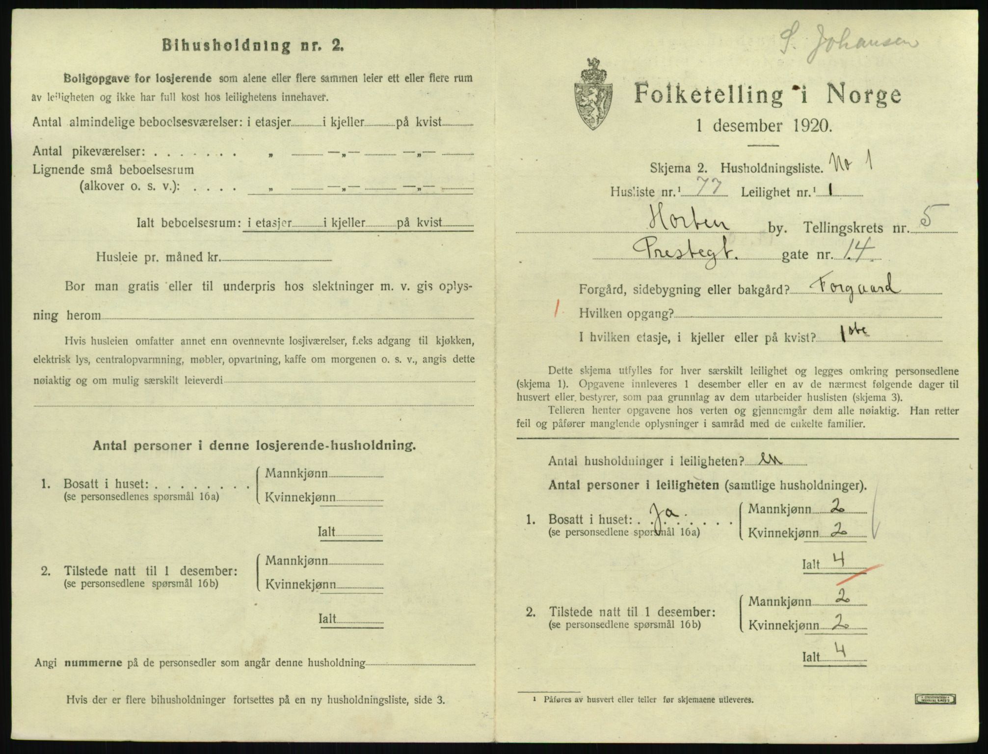 SAKO, 1920 census for Horten, 1920, p. 5941