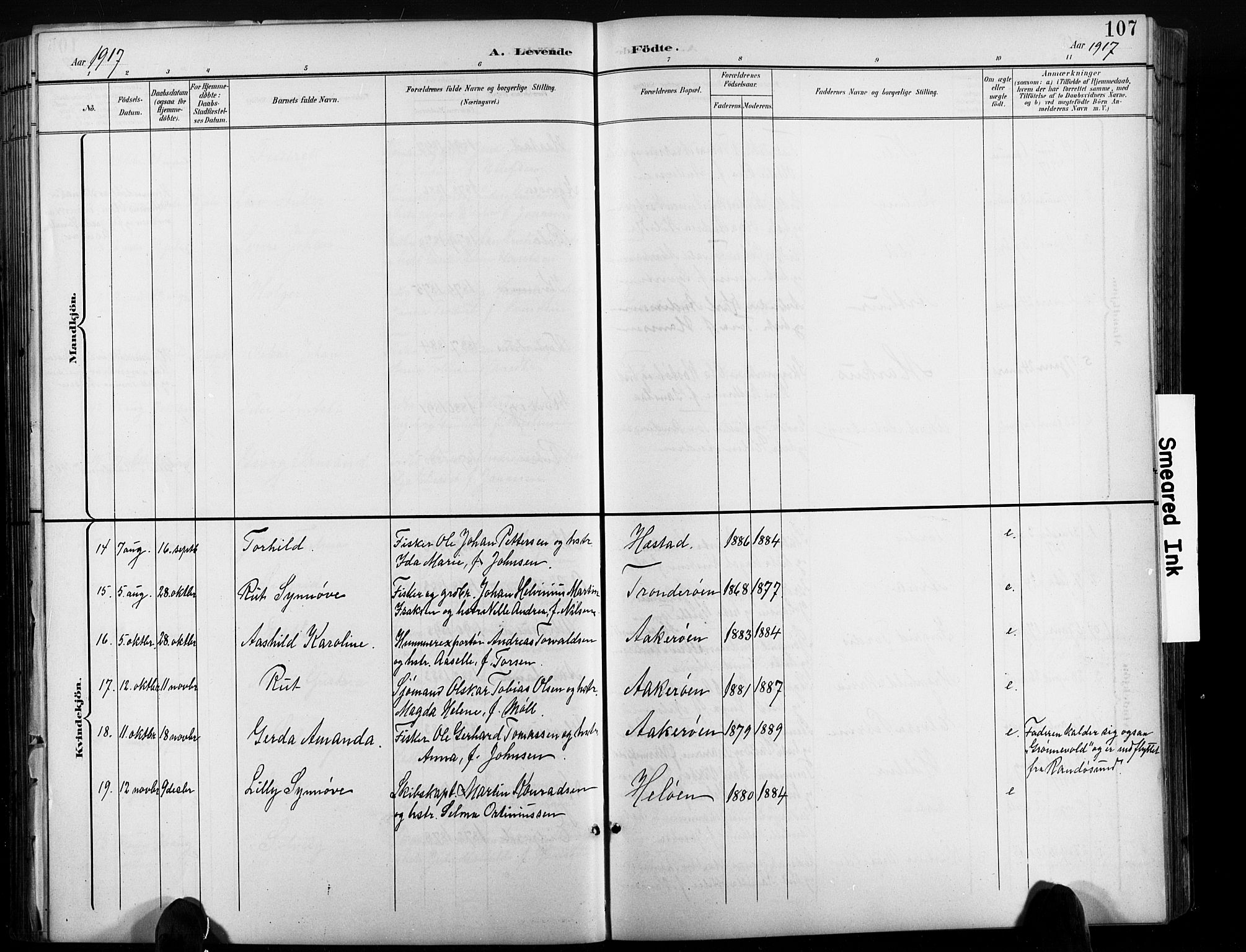 Høvåg sokneprestkontor, SAK/1111-0025/F/Fb/L0005: Parish register (copy) no. B 5, 1898-1929, p. 107