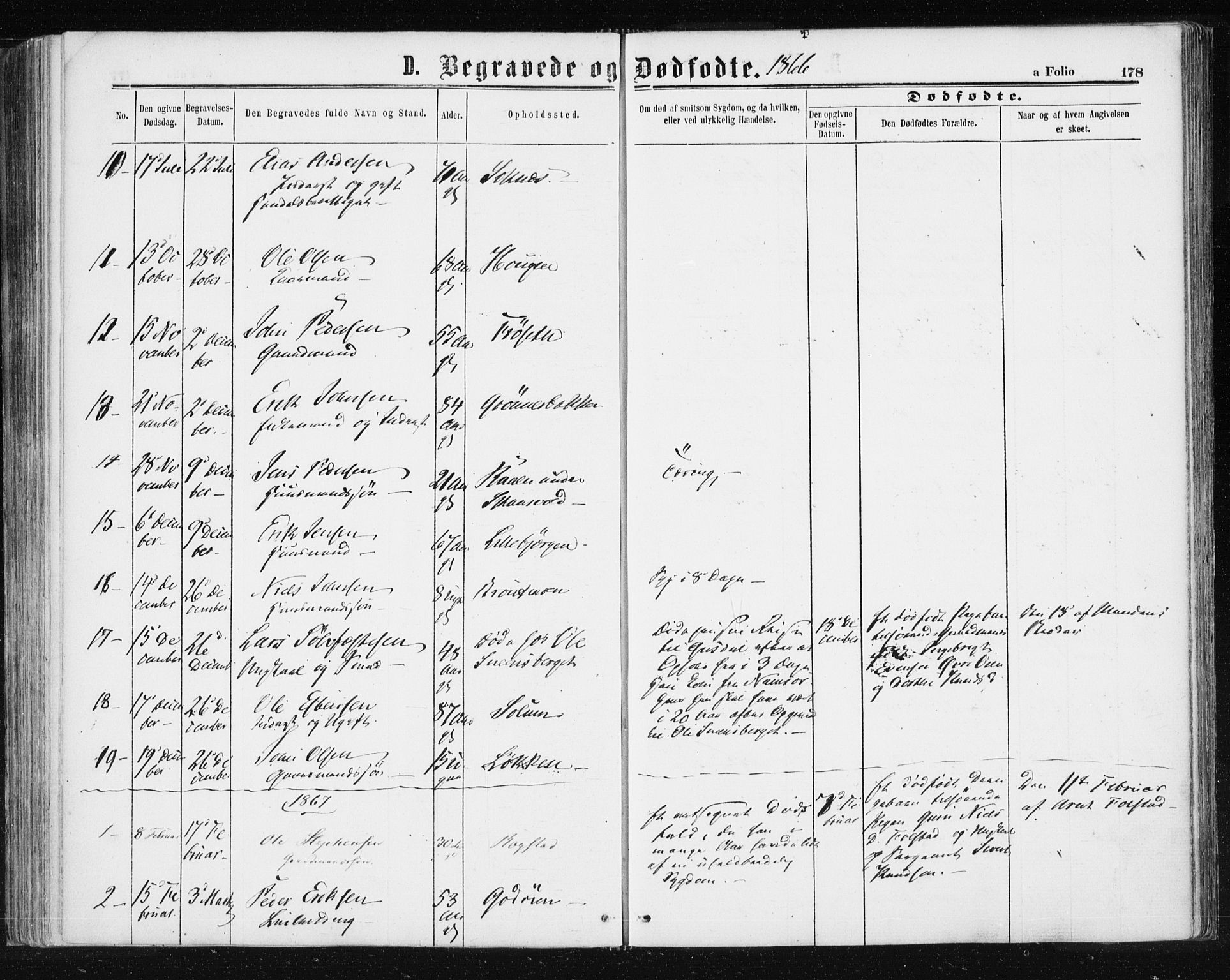 Ministerialprotokoller, klokkerbøker og fødselsregistre - Sør-Trøndelag, AV/SAT-A-1456/687/L1001: Parish register (official) no. 687A07, 1863-1878, p. 178