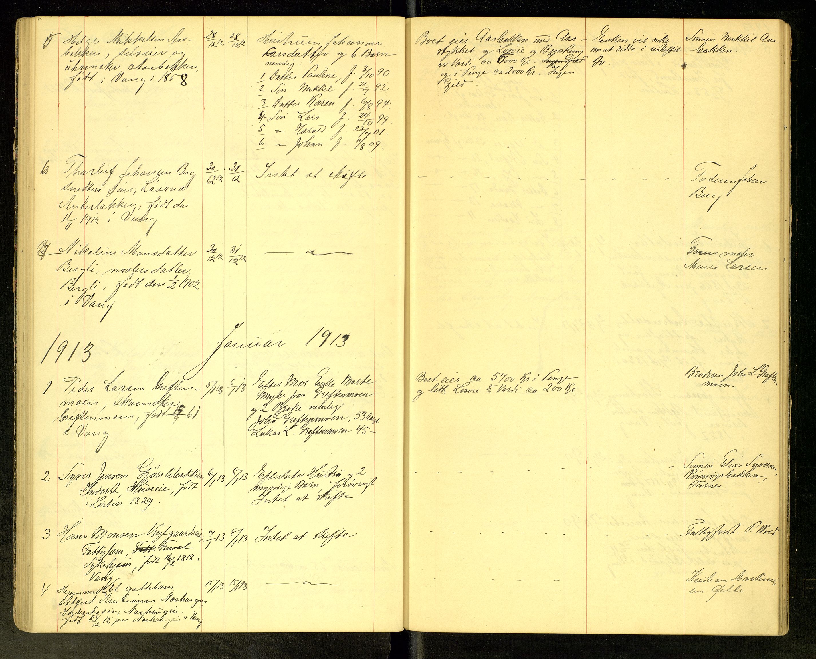 Vang, Hedmark, lensmannskontor, AV/SAH-LHV-018/H/Ha/L0006: Dødsfallsprotokoll, 1908-1915