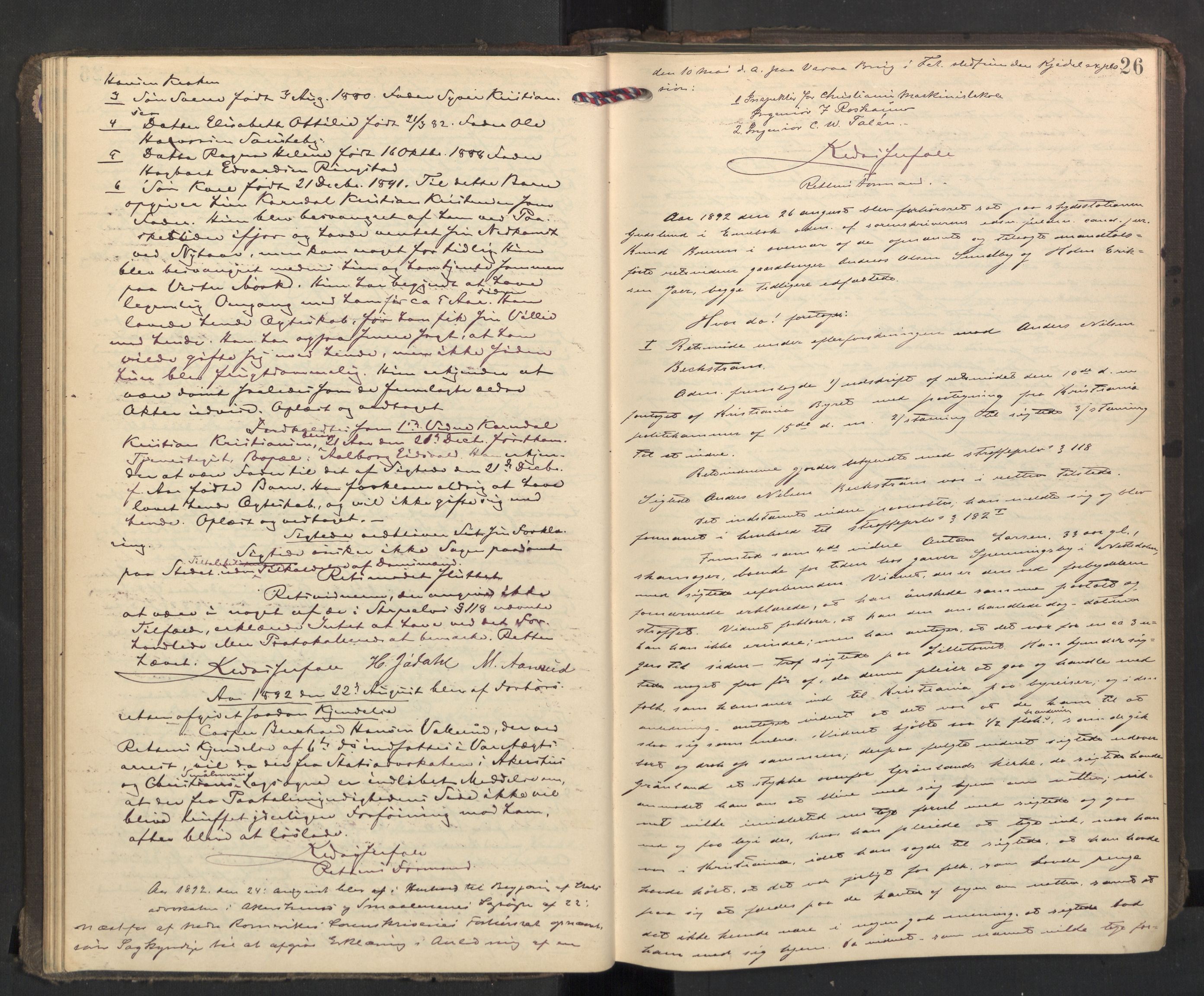 Nedre Romerike sorenskriveri, AV/SAO-A-10469/F/Fc/L0038: Ekstrarettsprotokoll, 1892-1896, p. 25b-26a