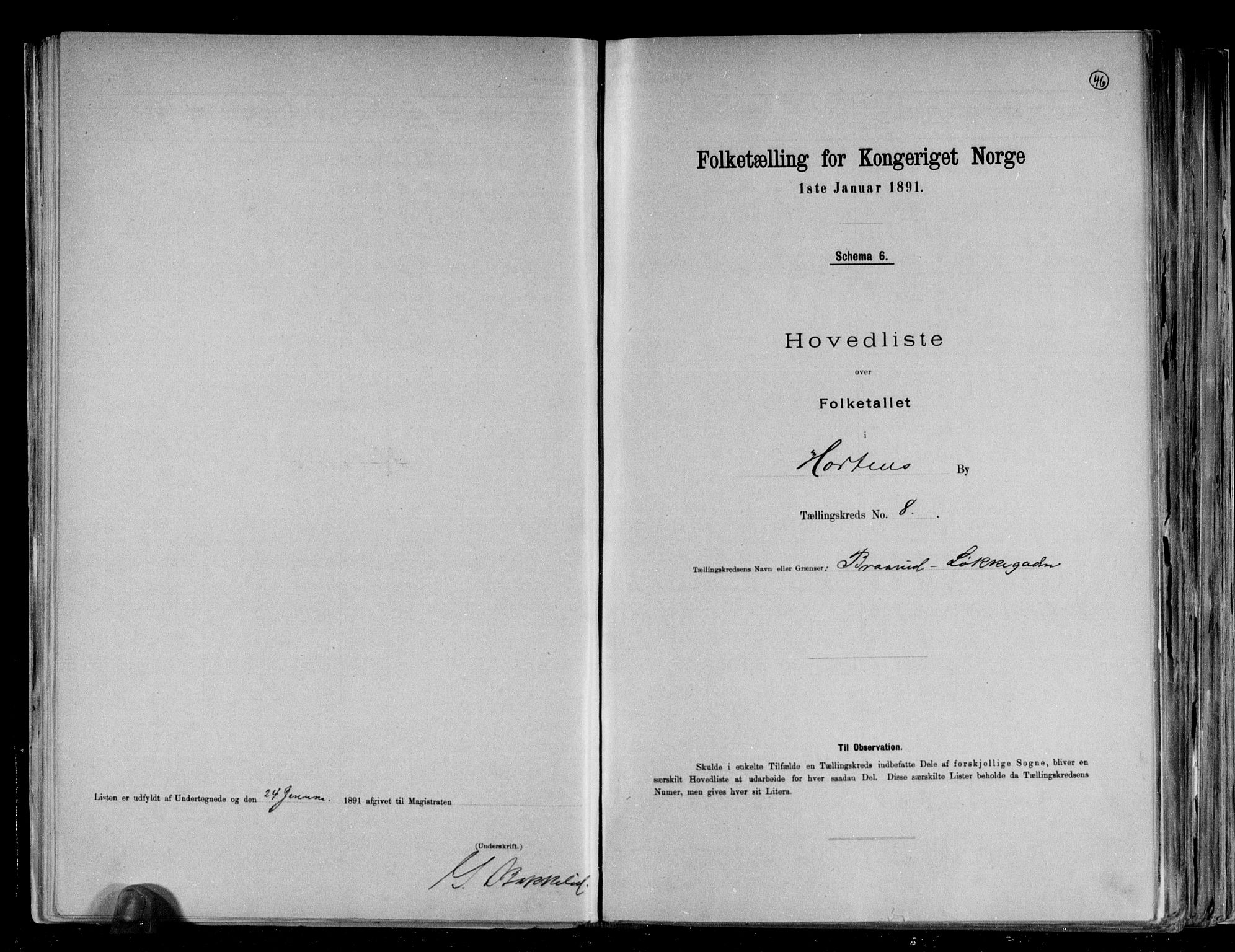 RA, 1891 census for 0703 Horten, 1891, p. 18