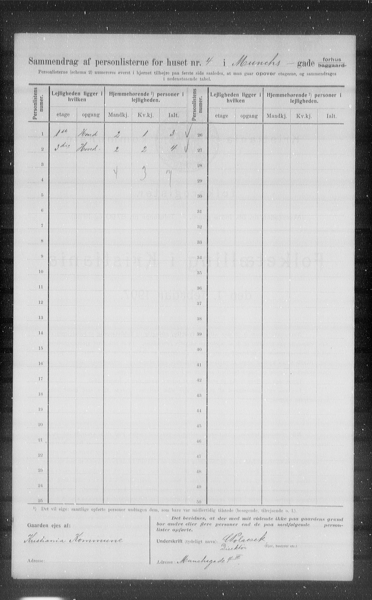 OBA, Municipal Census 1907 for Kristiania, 1907, p. 34026