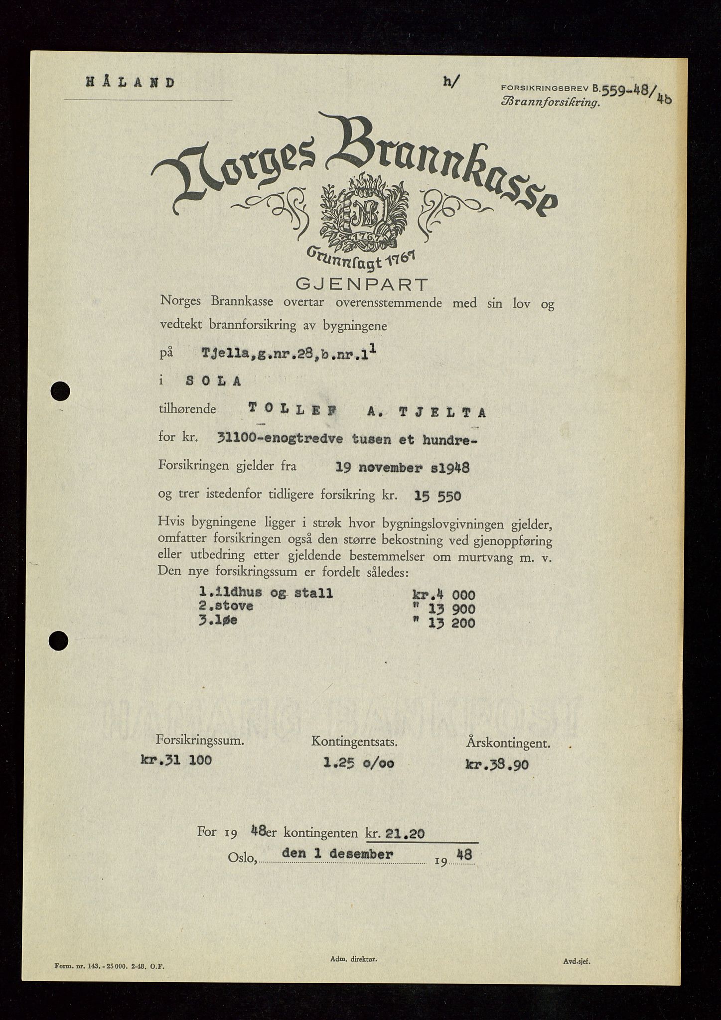 Håland lensmannskontor, SAST/A-100100/Gob/L0007: Branntakstprotokoll - skjematakst. Register i boken., 1920-1925