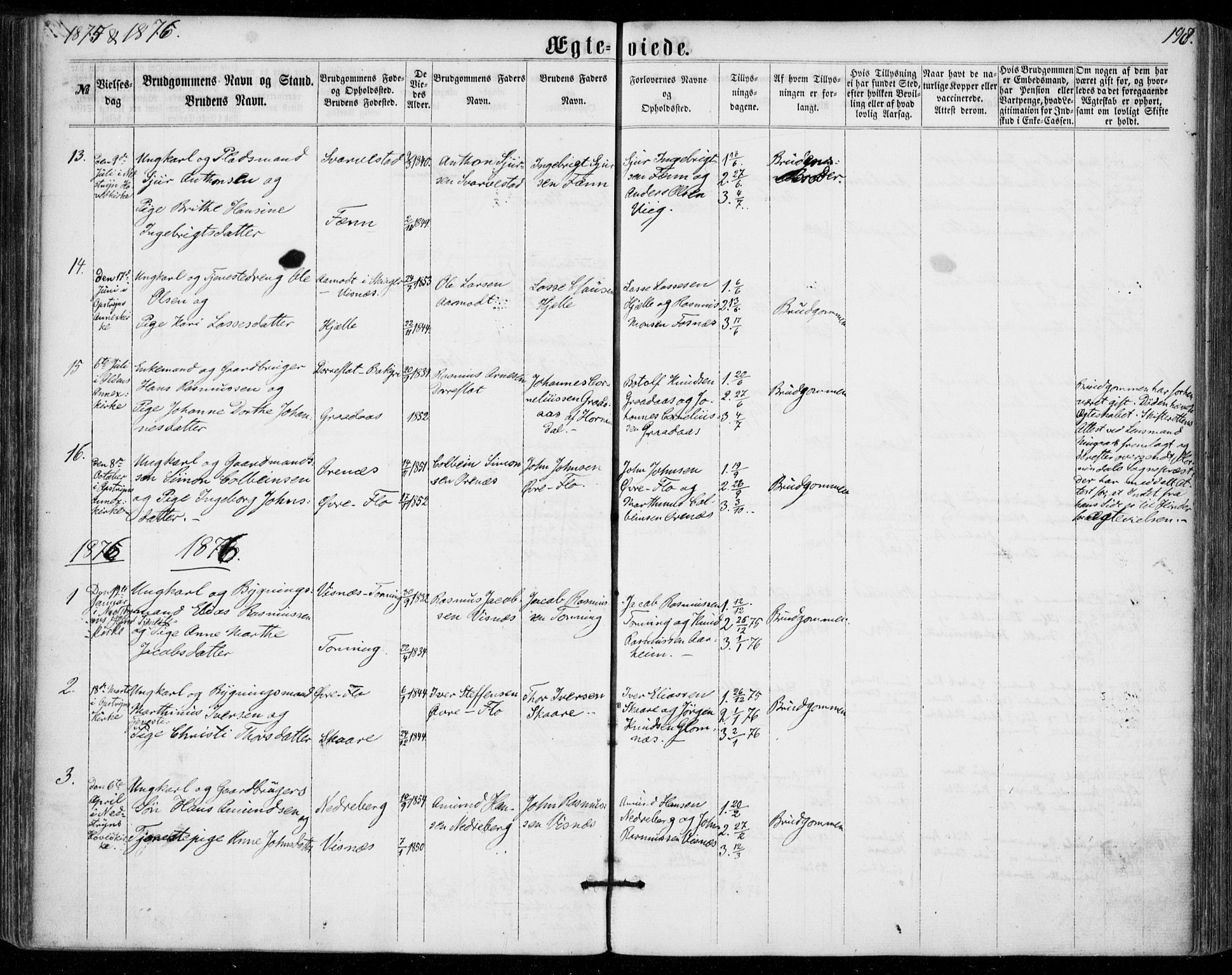 Stryn Sokneprestembete, SAB/A-82501: Parish register (official) no. A 3, 1862-1877, p. 198
