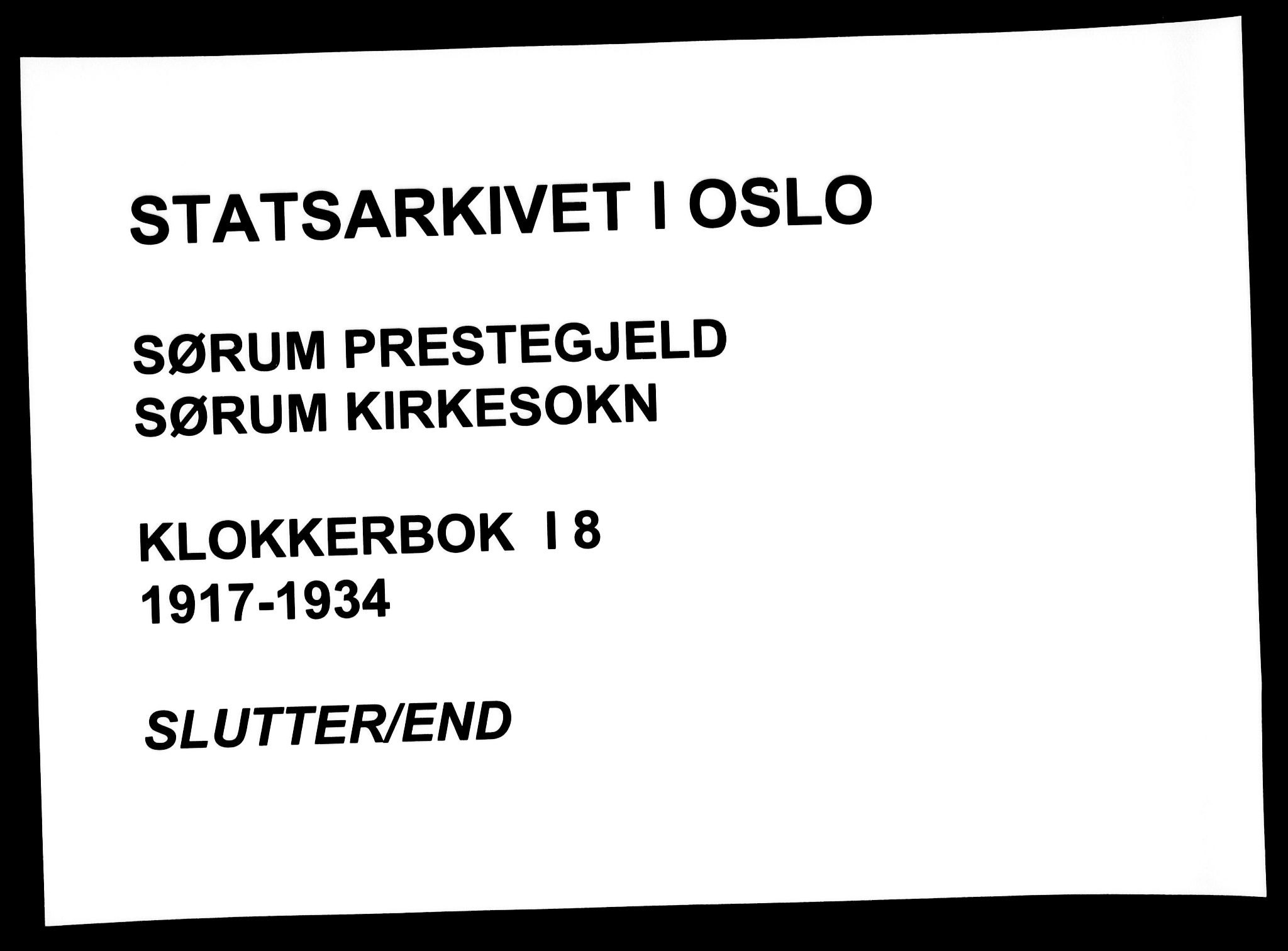 Sørum prestekontor Kirkebøker, AV/SAO-A-10303/G/Ga/L0008: Parish register (copy) no. I 8, 1917-1934