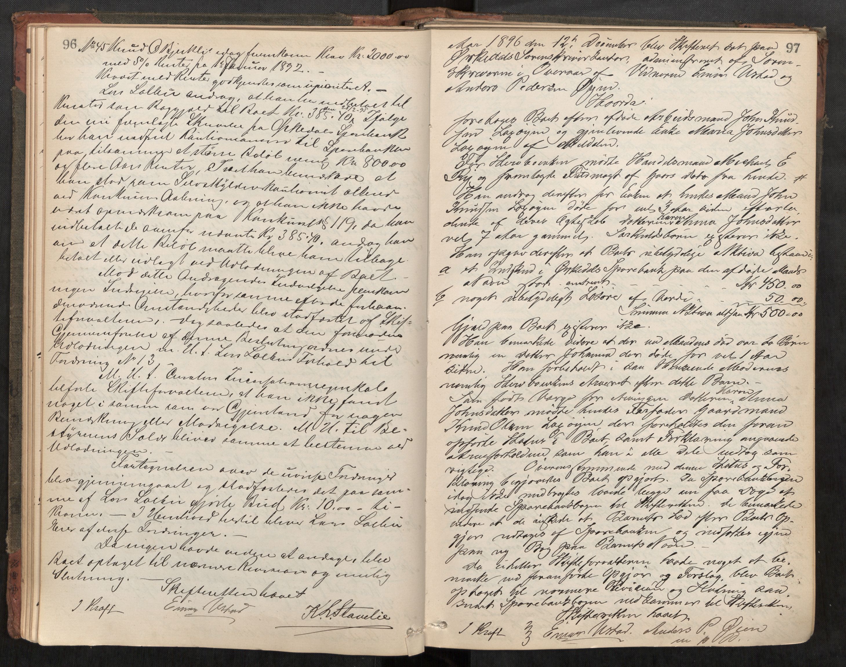 Orkdal sorenskriveri, AV/SAT-A-4169/1/3/3B/L0010: Skiftebehandlingsprotokoll, 1896-1910, p. 96-97