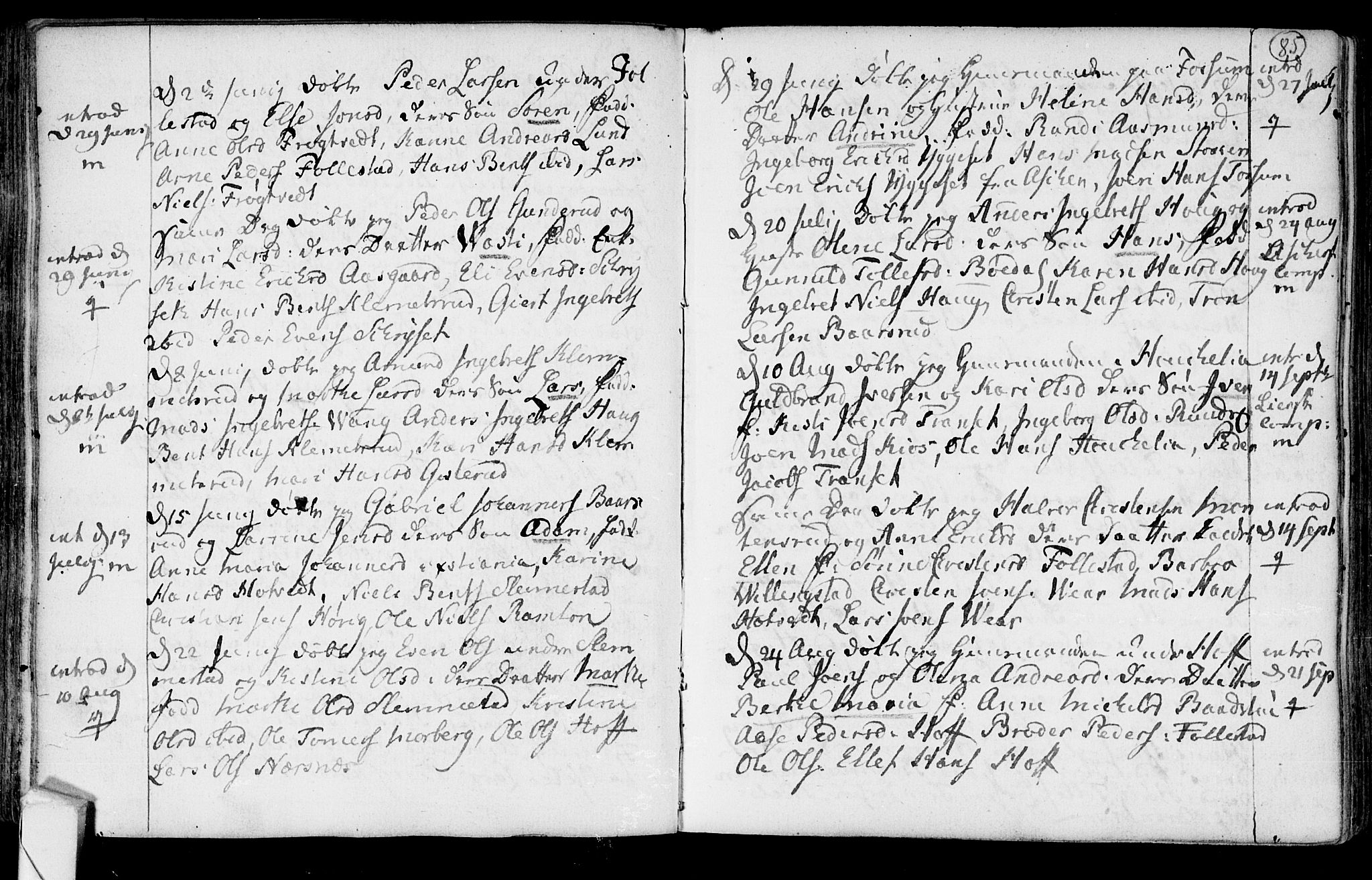 Røyken kirkebøker, SAKO/A-241/F/Fa/L0003: Parish register (official) no. 3, 1782-1813, p. 85