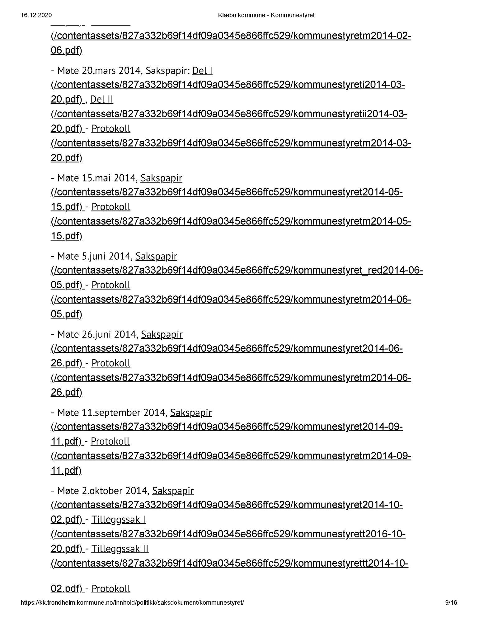 Klæbu Kommune, TRKO/KK/01-KS/L001: Kommunestyret - Dokumentoversikt, 2009-2019, p. 9