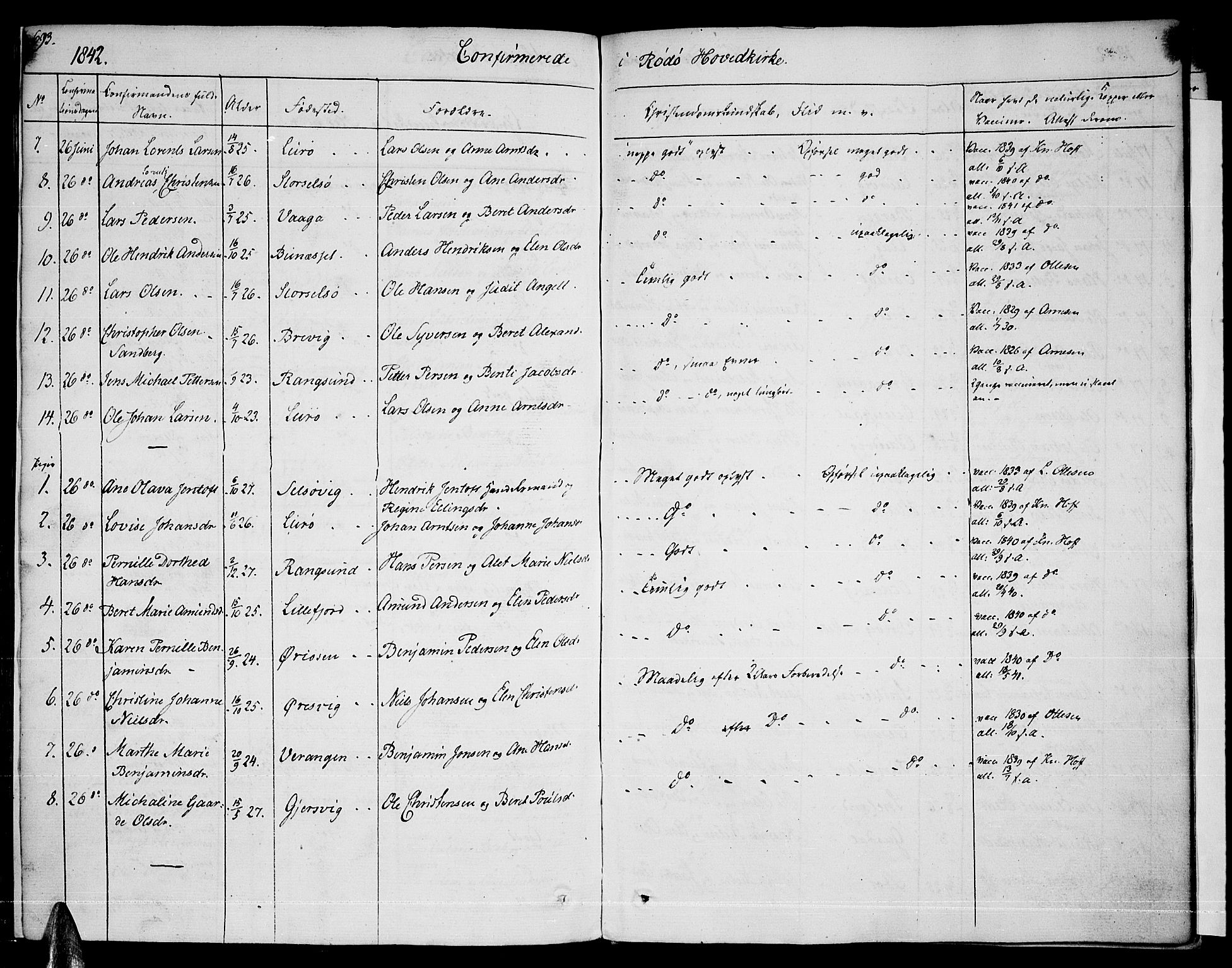 Ministerialprotokoller, klokkerbøker og fødselsregistre - Nordland, AV/SAT-A-1459/841/L0598: Parish register (official) no. 841A06 /1, 1825-1844, p. 693