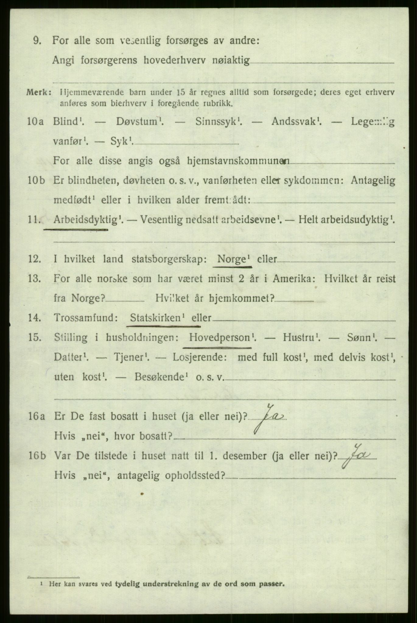 SAB, 1920 census for Evanger, 1920, p. 3970