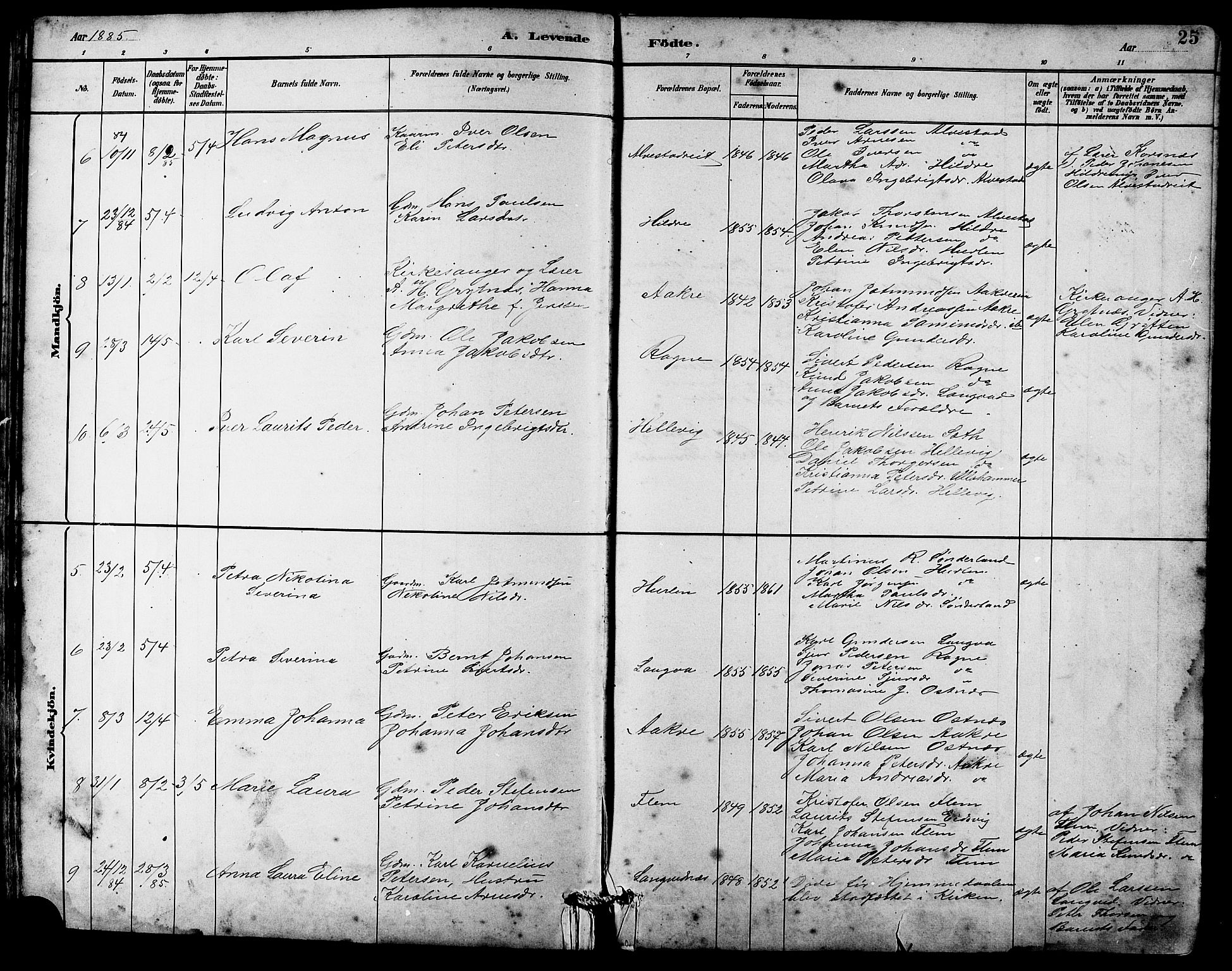Ministerialprotokoller, klokkerbøker og fødselsregistre - Møre og Romsdal, SAT/A-1454/536/L0510: Parish register (copy) no. 536C05, 1881-1898, p. 25