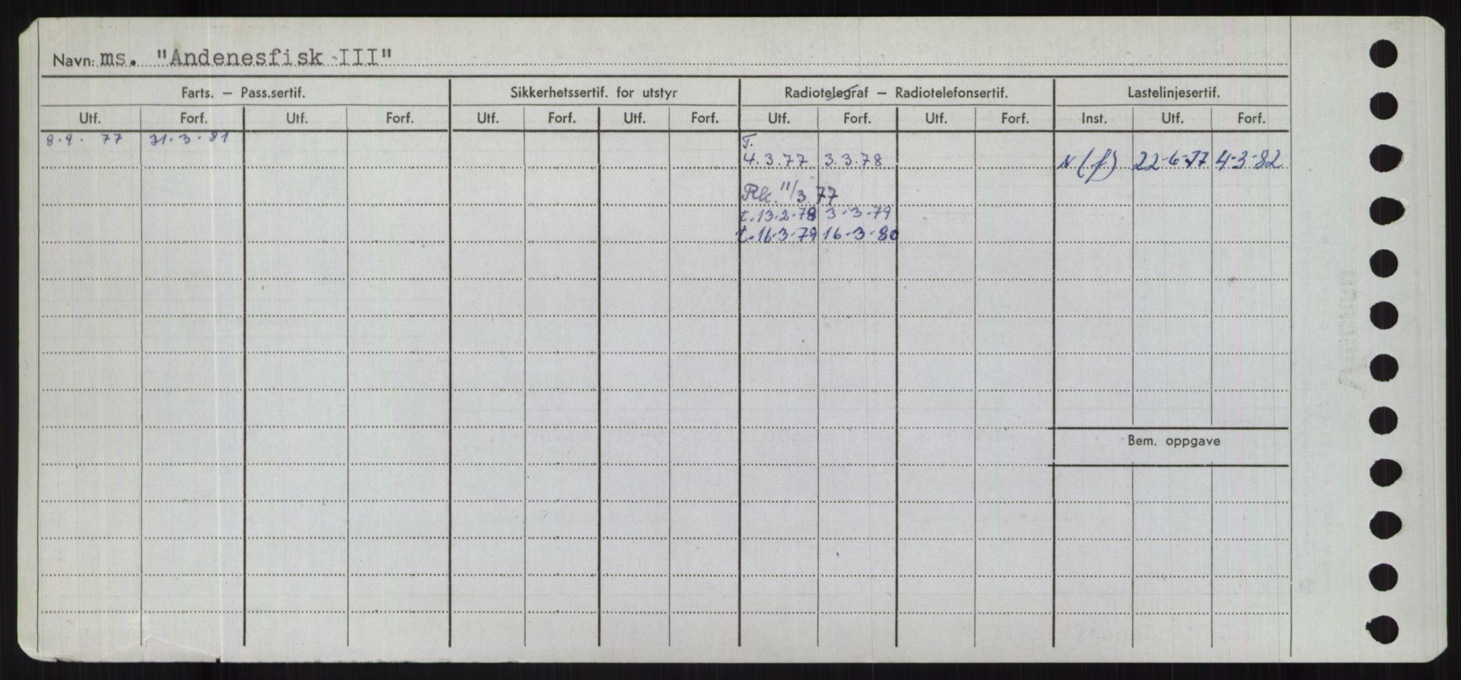 Sjøfartsdirektoratet med forløpere, Skipsmålingen, RA/S-1627/H/Hd/L0001: Fartøy, A-Anv, p. 538