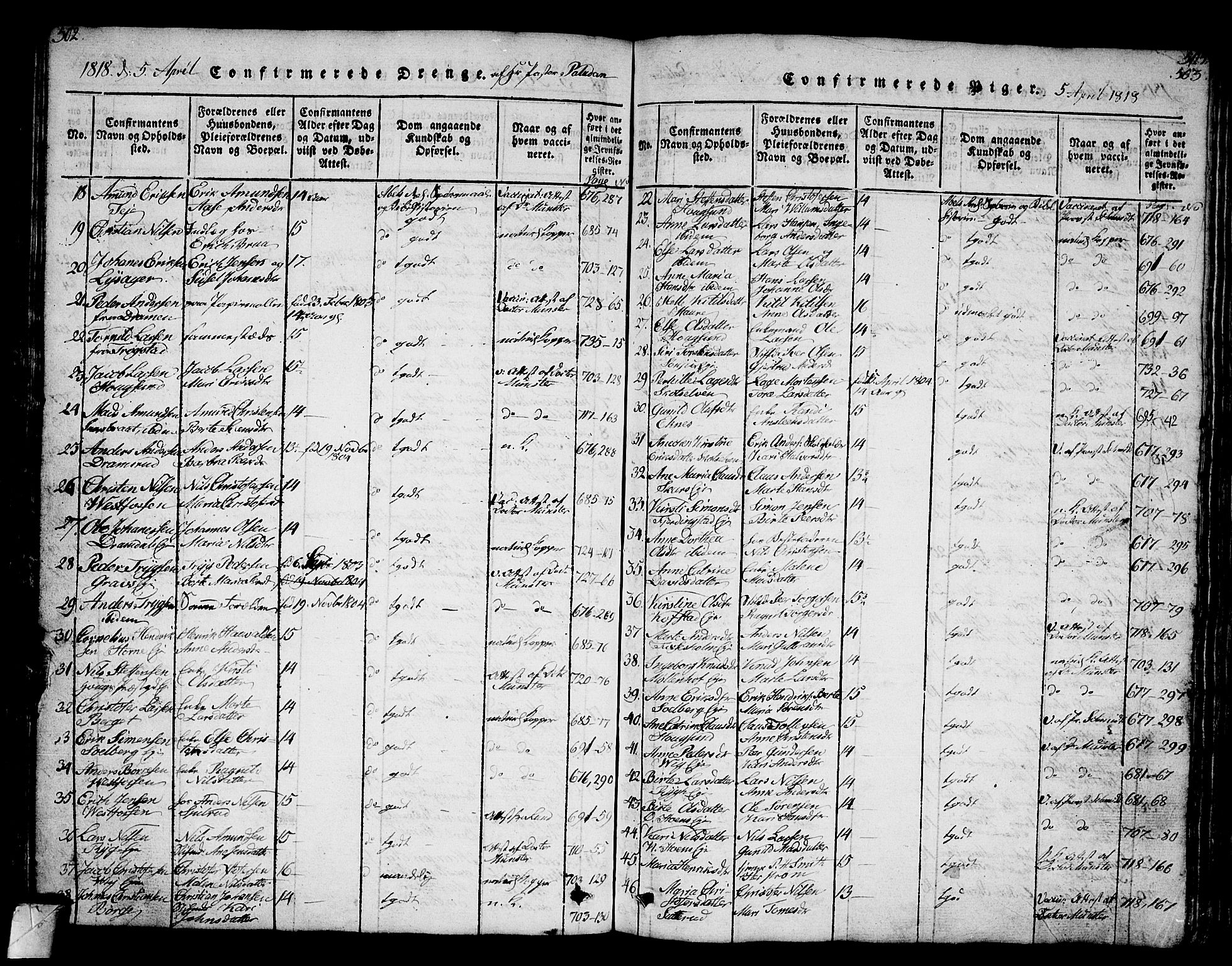 Eiker kirkebøker, AV/SAKO-A-4/G/Ga/L0001: Parish register (copy) no. I 1, 1814-1832, p. 502-503