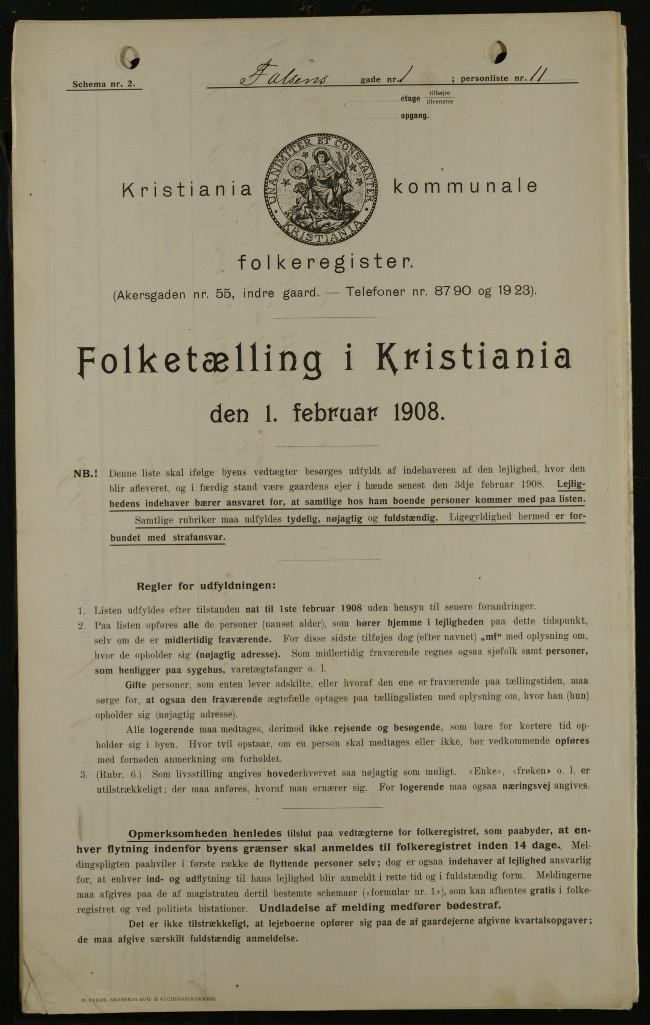 OBA, Municipal Census 1908 for Kristiania, 1908, p. 21136