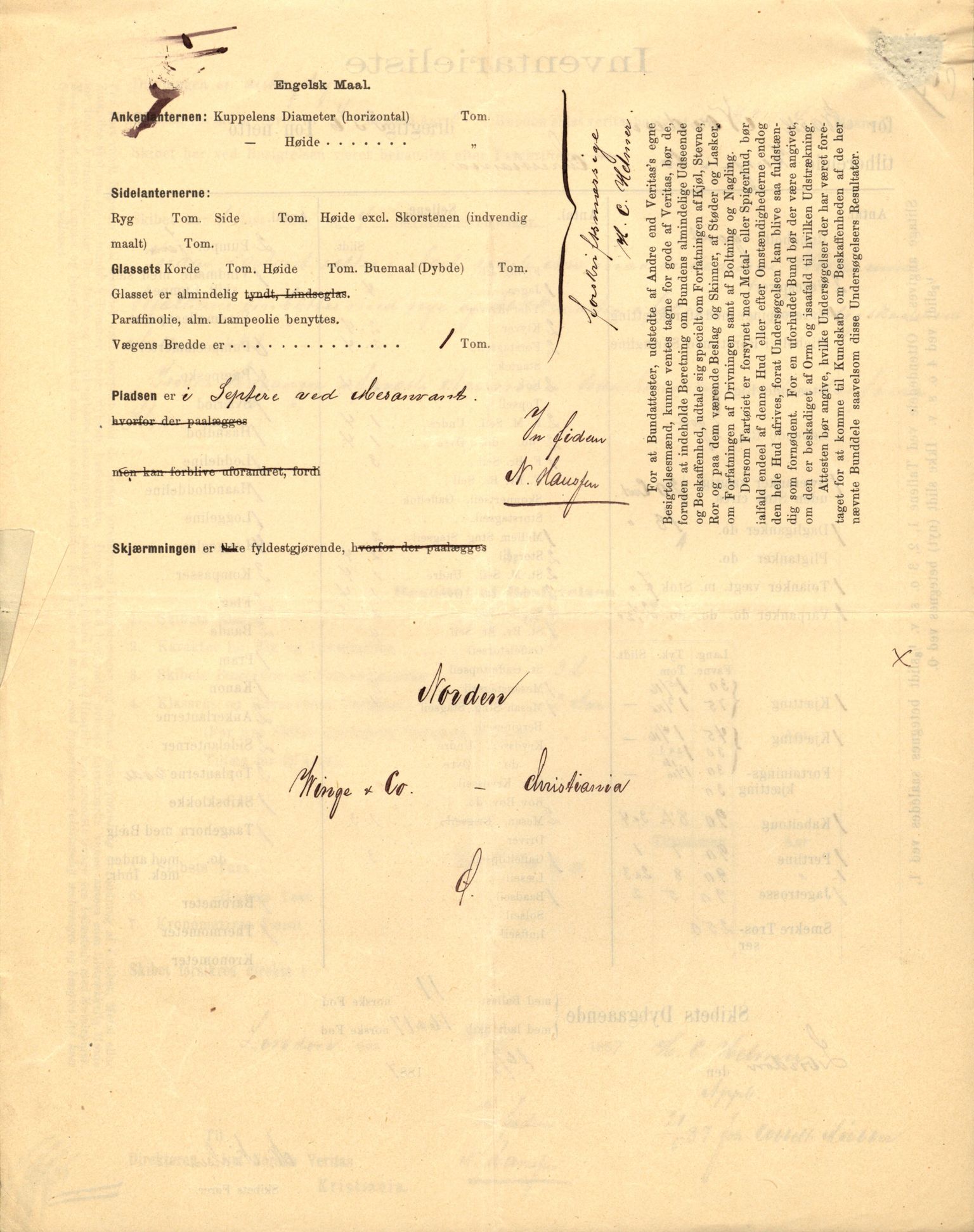 Pa 63 - Østlandske skibsassuranceforening, VEMU/A-1079/G/Ga/L0020/0007: Havaridokumenter / Oregon, Norden, Nordstjernen, Marie, Speed, 1887, p. 53