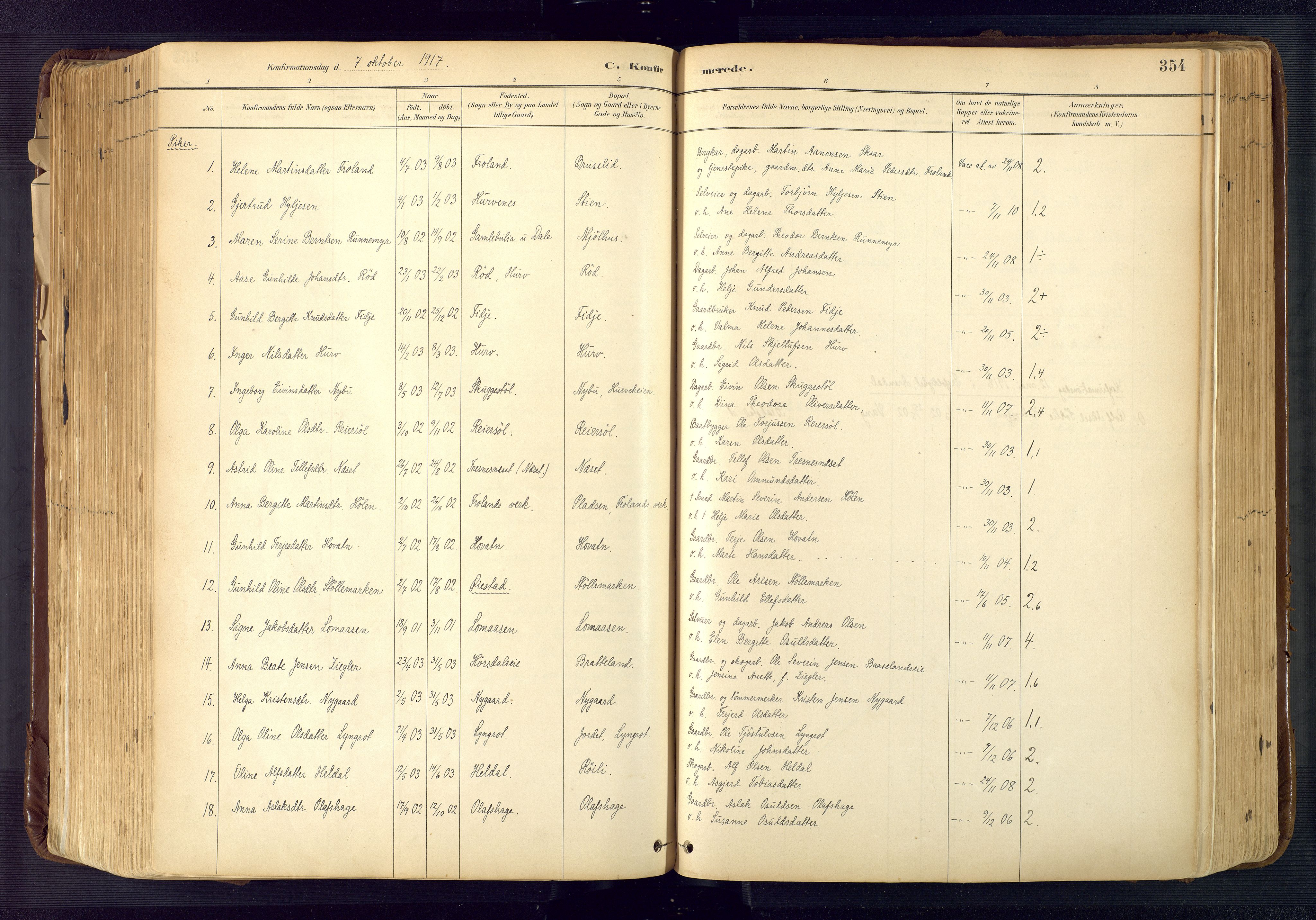 Froland sokneprestkontor, AV/SAK-1111-0013/F/Fa/L0005: Parish register (official) no. A 5, 1882-1921, p. 354