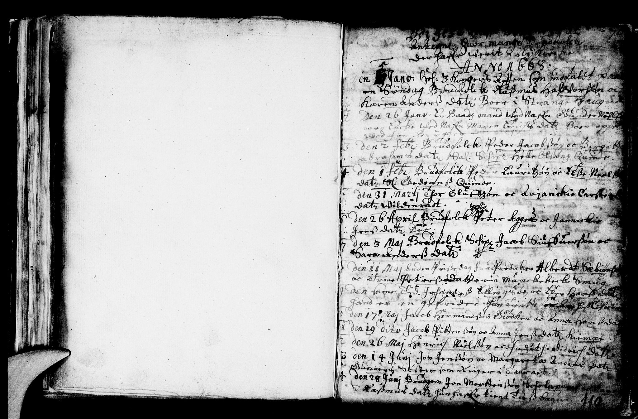 Nykirken Sokneprestembete, SAB/A-77101/H/Haa/L0001: Parish register (official) no. A 1, 1668-1820, p. 110