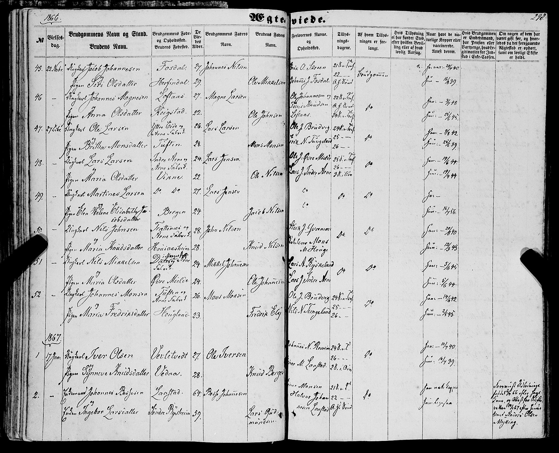 Haus sokneprestembete, SAB/A-75601/H/Haa: Parish register (official) no. A 17, 1858-1870, p. 298