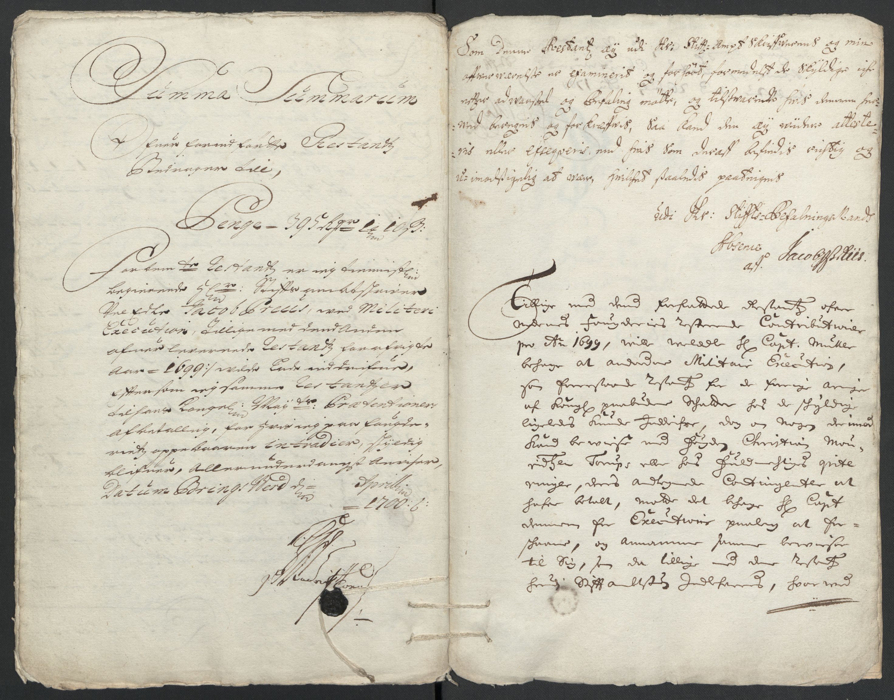 Rentekammeret inntil 1814, Reviderte regnskaper, Fogderegnskap, AV/RA-EA-4092/R39/L2314: Fogderegnskap Nedenes, 1698-1699, p. 20