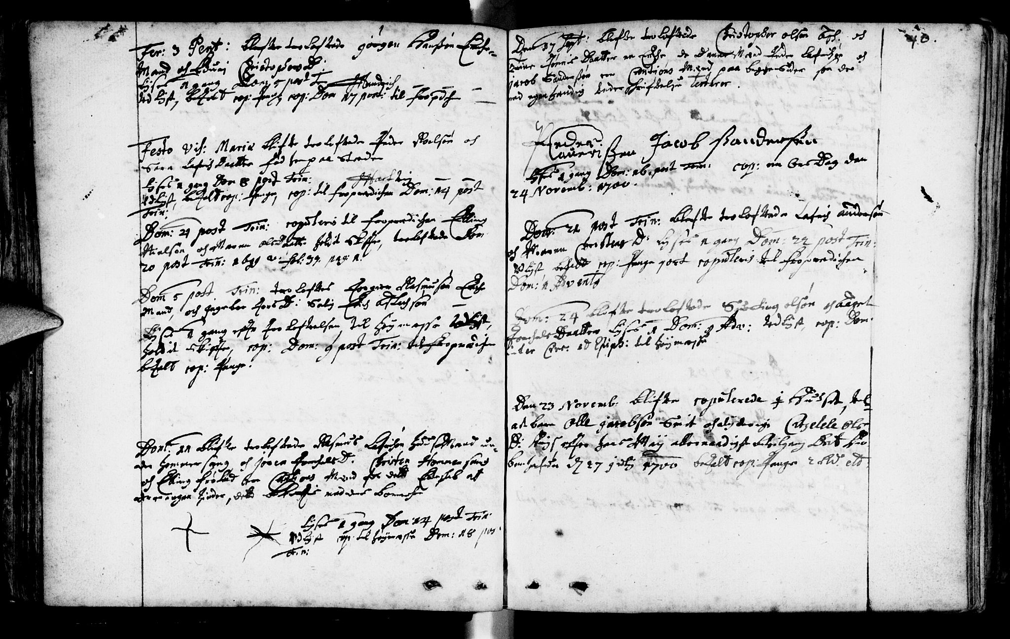 Domkirken sokneprestkontor, SAST/A-101812/001/30/30BA/L0001: Parish register (official) no. A 1 /1, 1688-1727, p. 40