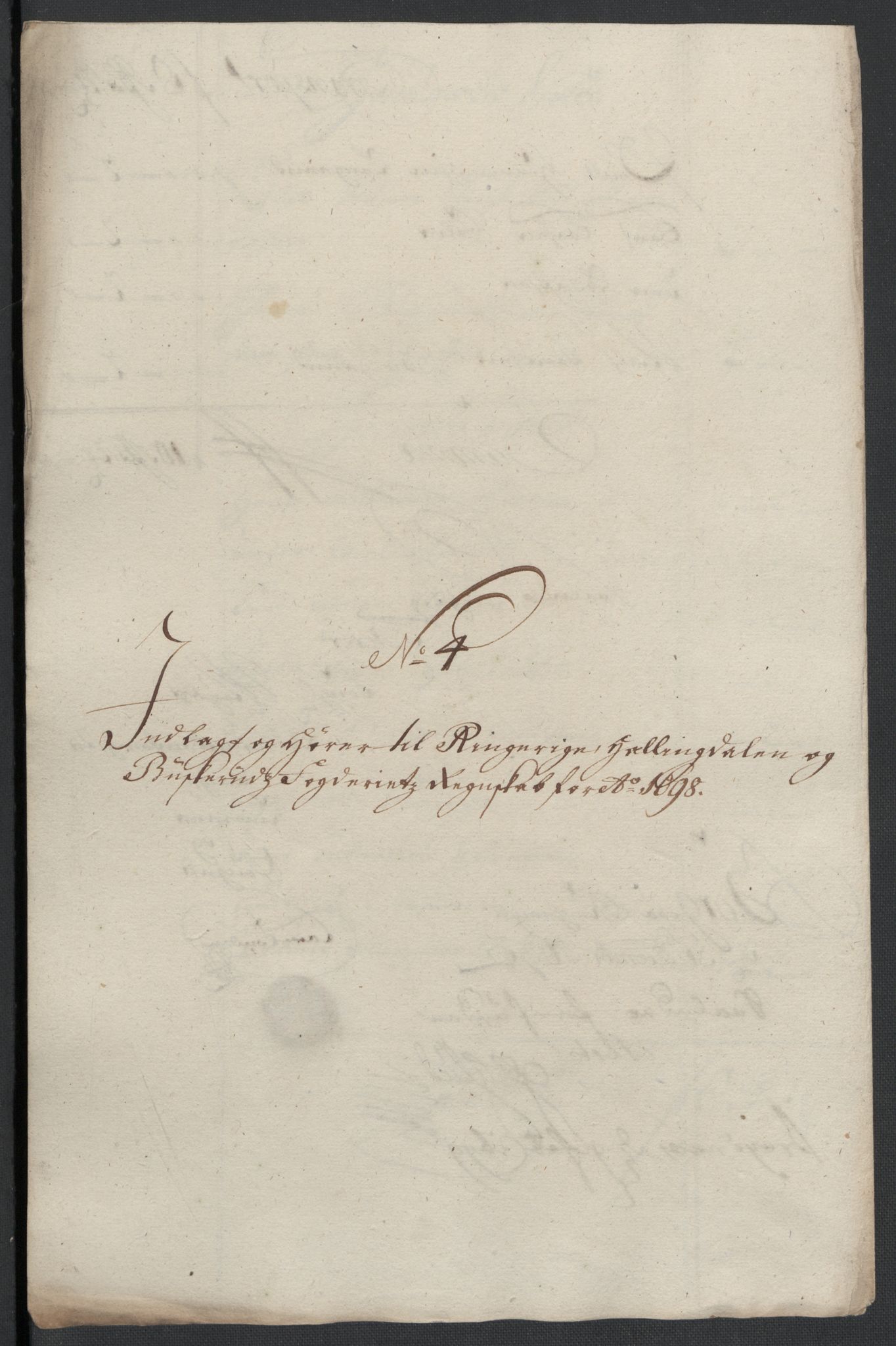 Rentekammeret inntil 1814, Reviderte regnskaper, Fogderegnskap, RA/EA-4092/R22/L1455: Fogderegnskap Ringerike, Hallingdal og Buskerud, 1698, p. 236
