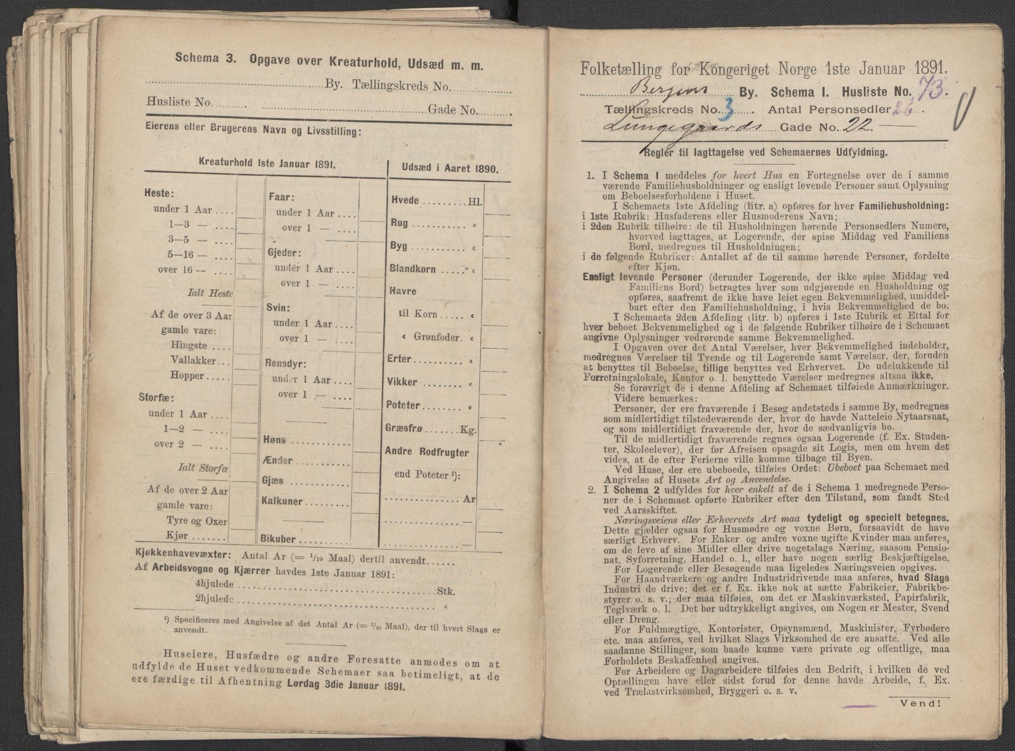 RA, 1891 Census for 1301 Bergen, 1891, p. 701