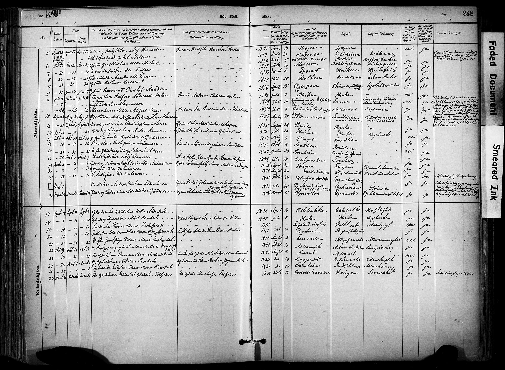 Stokke kirkebøker, SAKO/A-320/F/Fa/L0010: Parish register (official) no. I 10, 1884-1903, p. 248