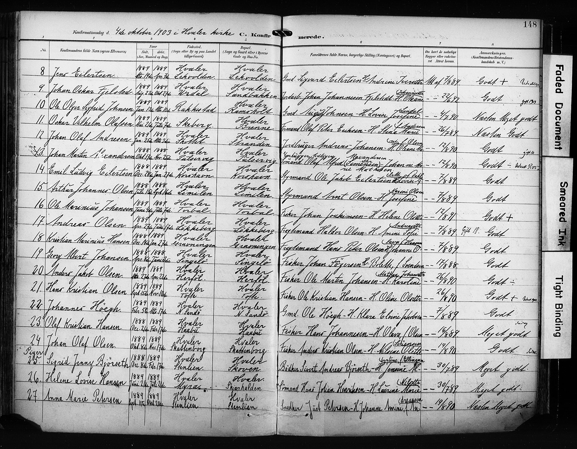 Hvaler prestekontor Kirkebøker, AV/SAO-A-2001/F/Fa/L0009: Parish register (official) no. I 9, 1895-1906, p. 148