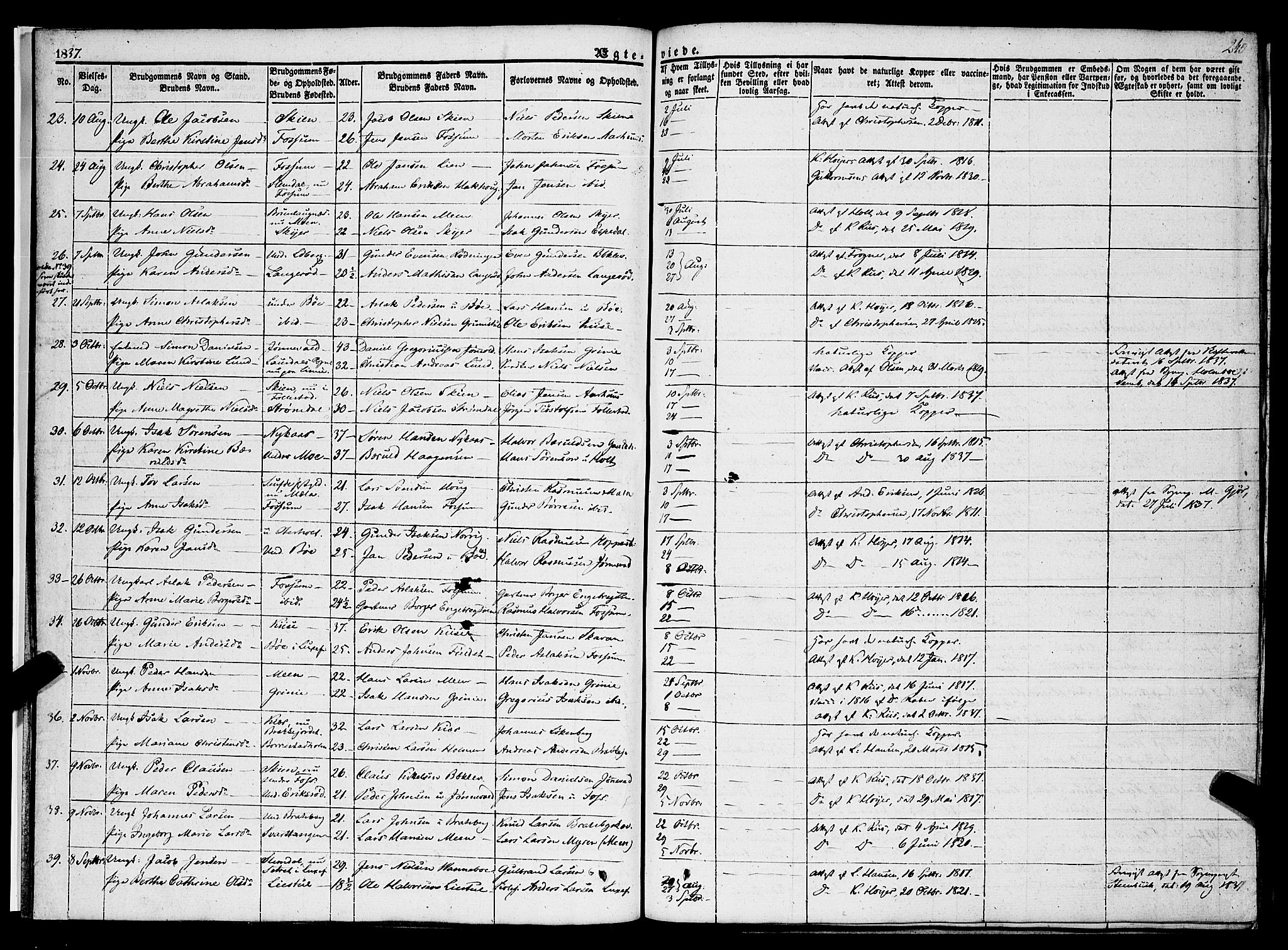 Gjerpen kirkebøker, SAKO/A-265/F/Fa/L0007b: Parish register (official) no. I 7B, 1834-1857, p. 240