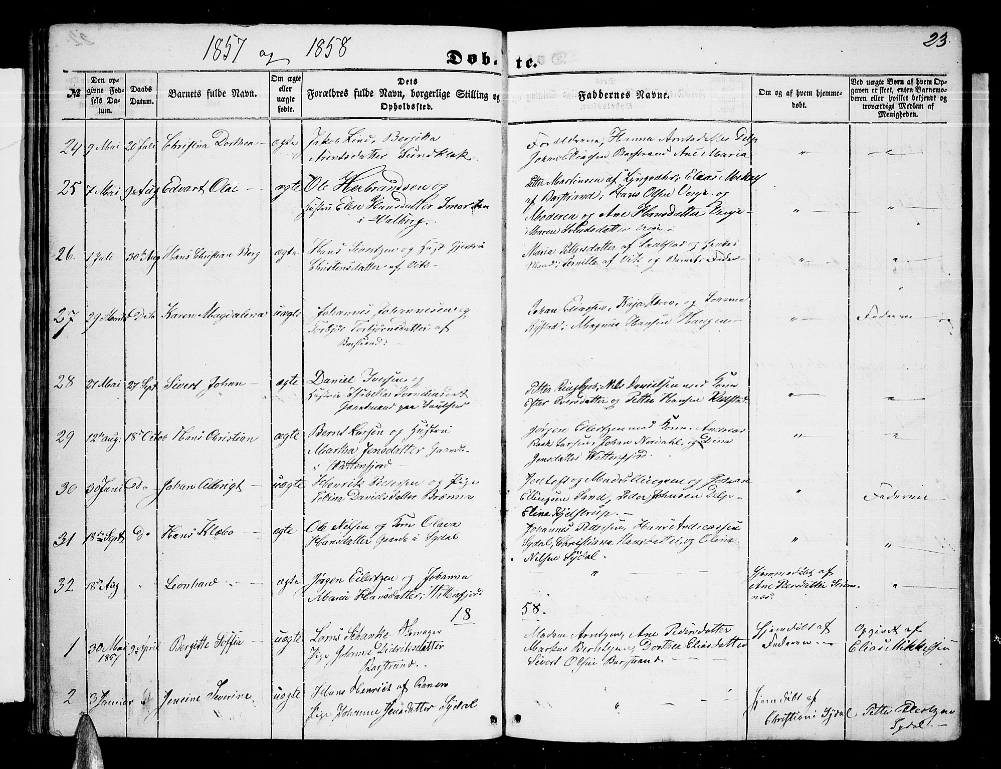 Ministerialprotokoller, klokkerbøker og fødselsregistre - Nordland, AV/SAT-A-1459/876/L1102: Parish register (copy) no. 876C01, 1852-1886, p. 23