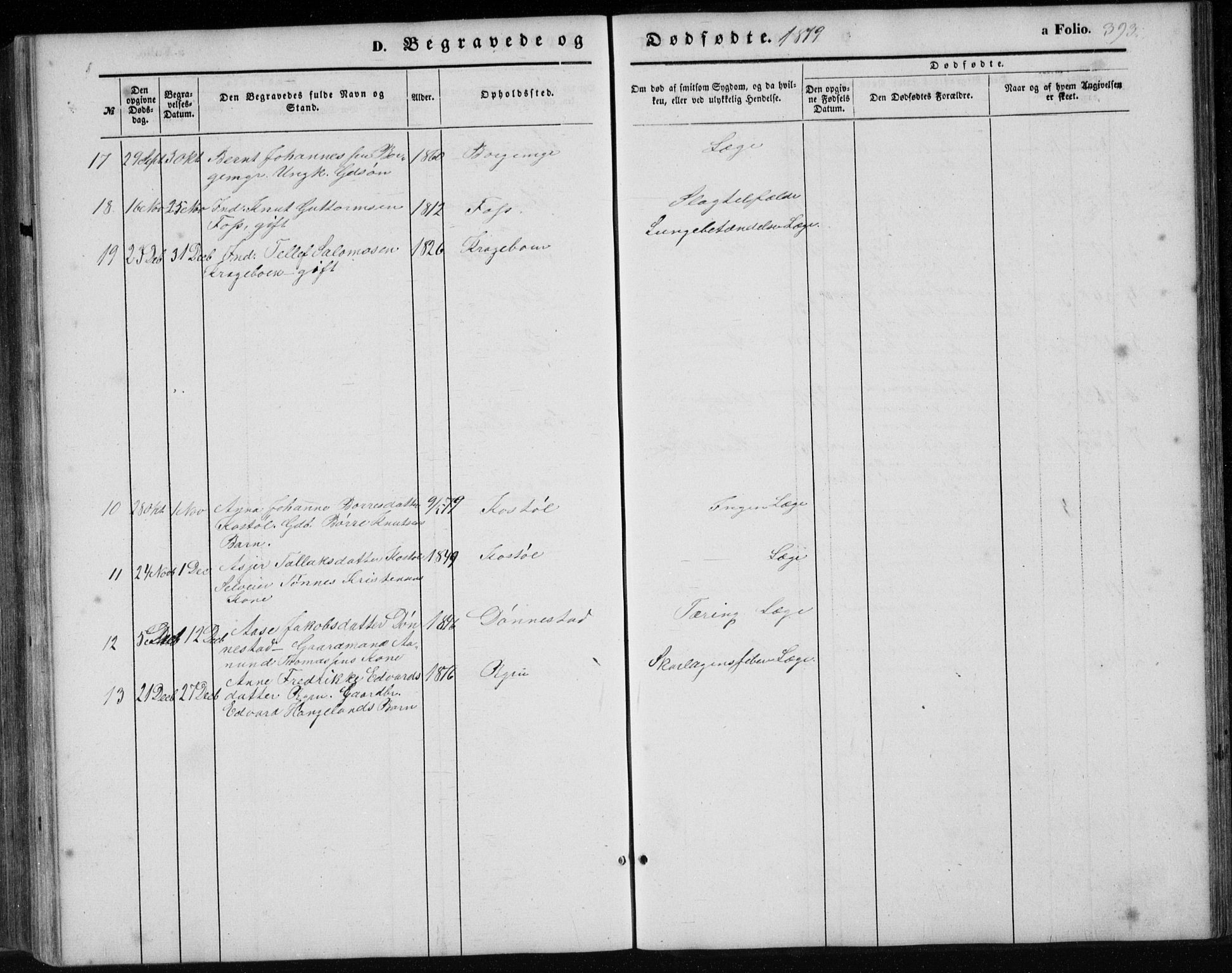 Tveit sokneprestkontor, AV/SAK-1111-0043/F/Fb/L0003: Parish register (copy) no. B 3, 1854-1886, p. 393