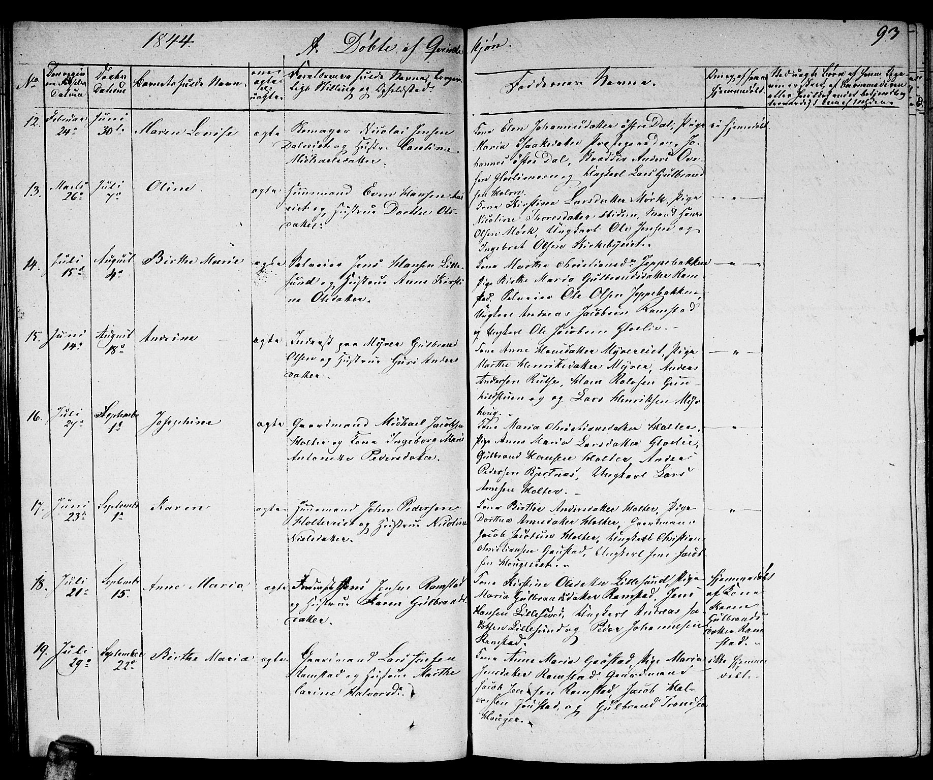 Nittedal prestekontor Kirkebøker, AV/SAO-A-10365a/F/Fa/L0004: Parish register (official) no. I 4, 1836-1849, p. 93