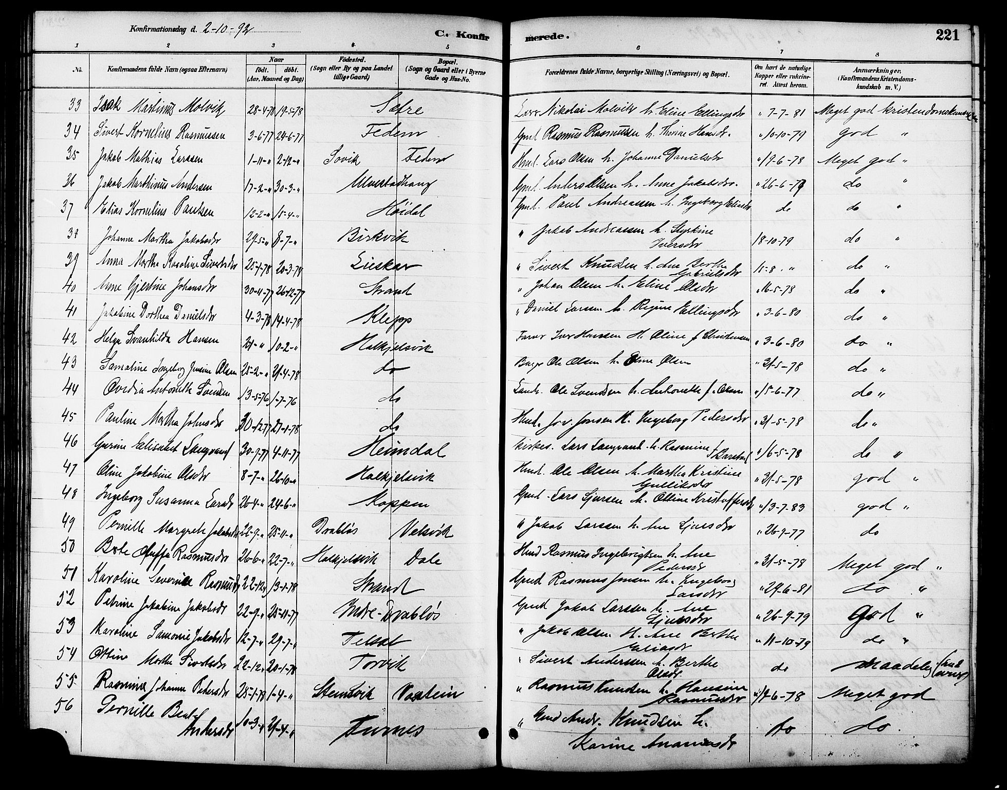 Ministerialprotokoller, klokkerbøker og fødselsregistre - Møre og Romsdal, AV/SAT-A-1454/511/L0158: Parish register (copy) no. 511C04, 1884-1903, p. 221