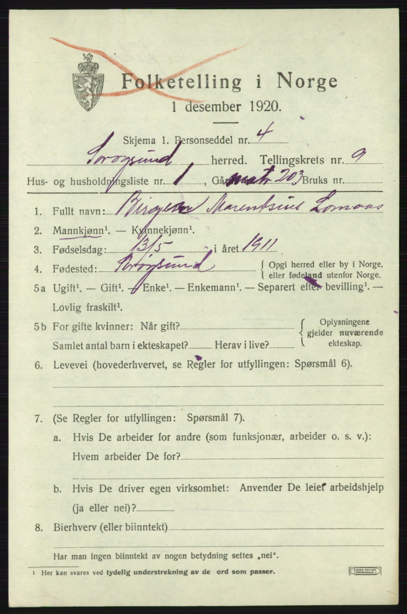 SATØ, 1920 census for Sørøysund rural district, 1920, p. 3608