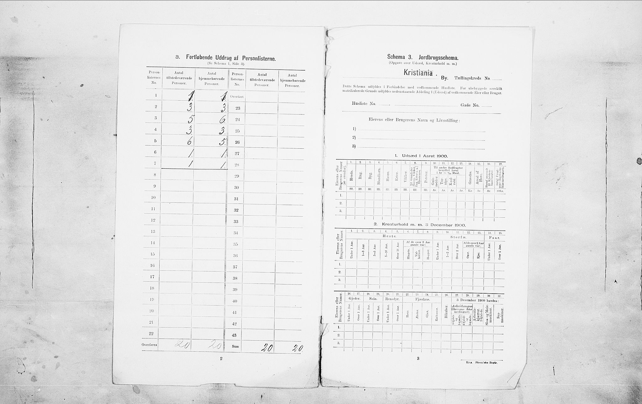 SAO, 1900 census for Kristiania, 1900, p. 87070