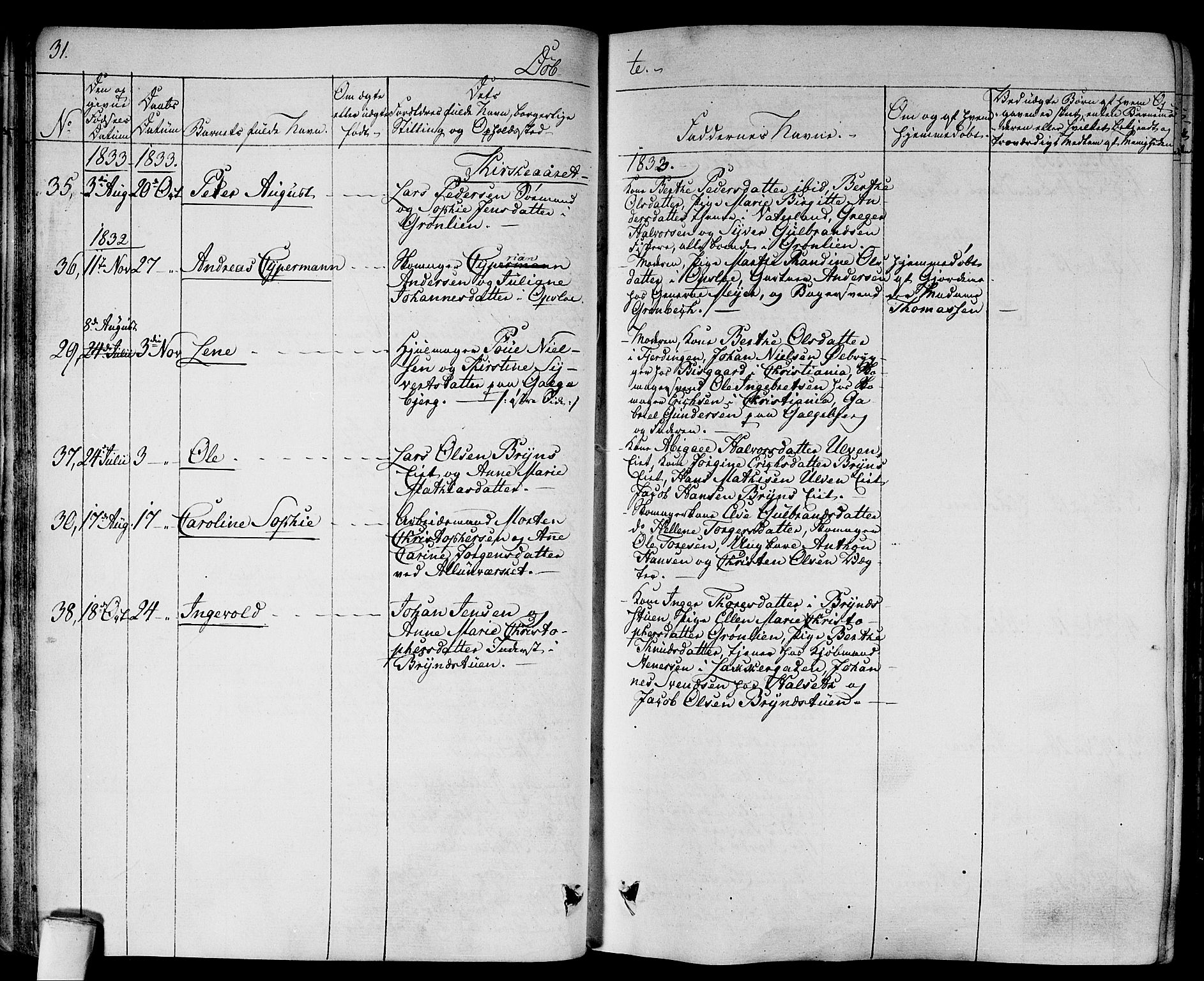 Gamlebyen prestekontor Kirkebøker, SAO/A-10884/F/Fa/L0003: Parish register (official) no. 3, 1829-1849, p. 31