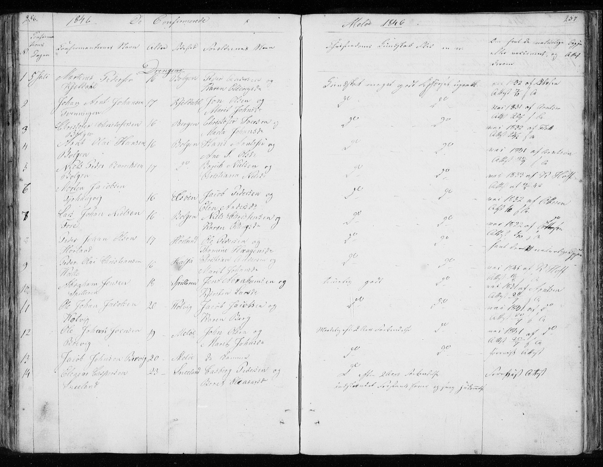 Ministerialprotokoller, klokkerbøker og fødselsregistre - Nordland, SAT/A-1459/843/L0632: Parish register (copy) no. 843C01, 1833-1853, p. 256-257