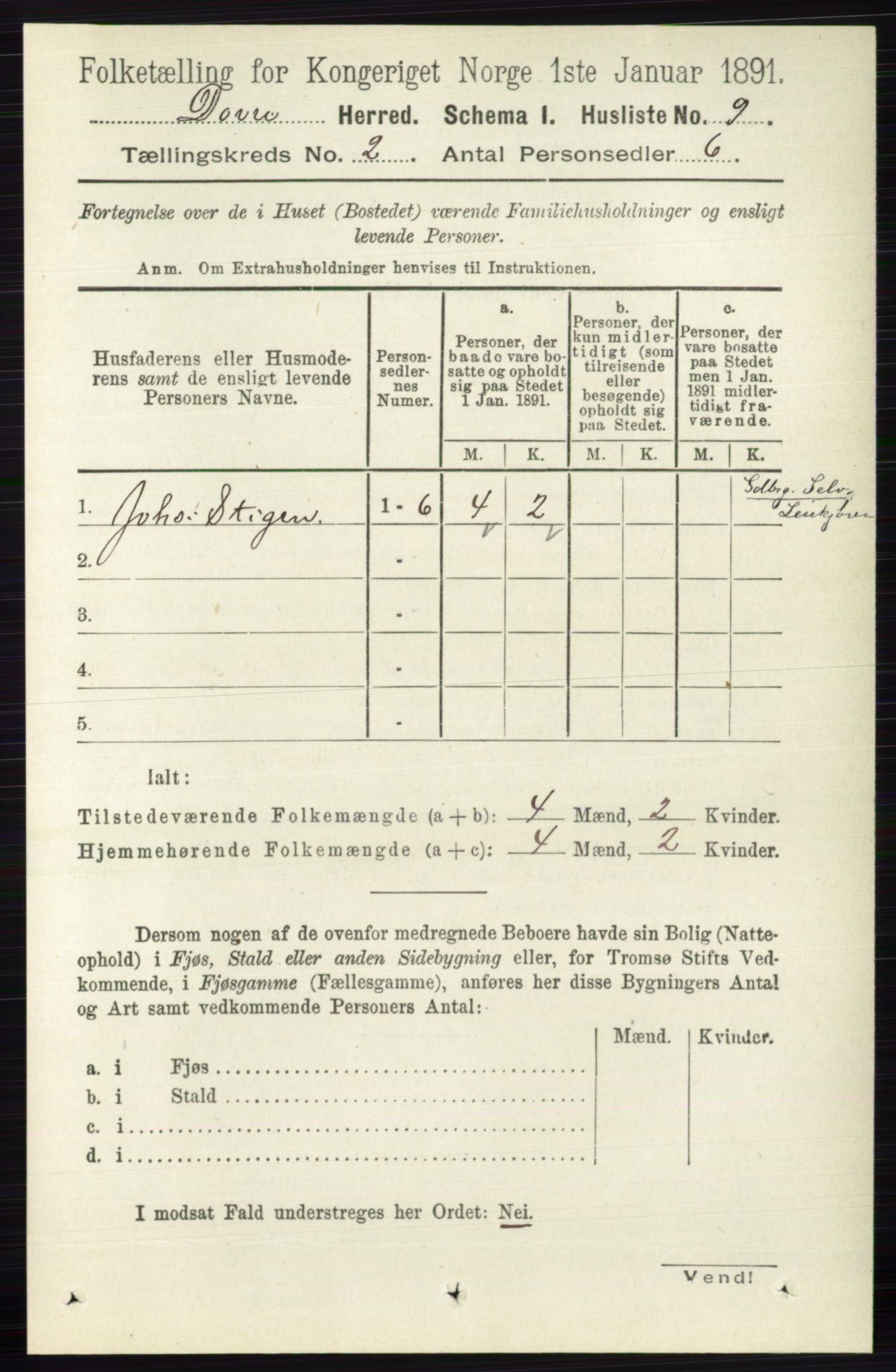 RA, 1891 census for 0511 Dovre, 1891, p. 802