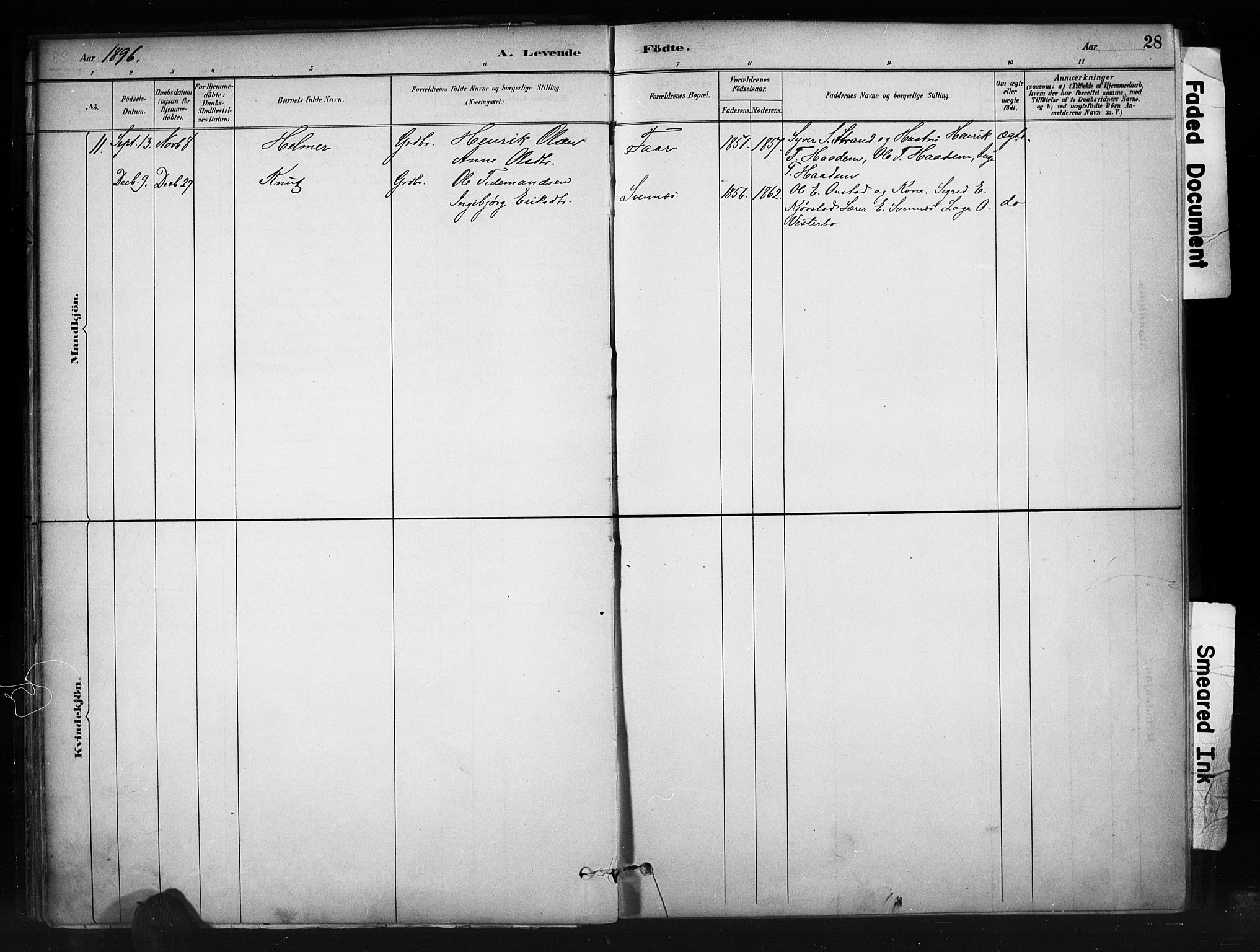 Nord-Aurdal prestekontor, SAH/PREST-132/H/Ha/Haa/L0010: Parish register (official) no. 10, 1883-1896, p. 28