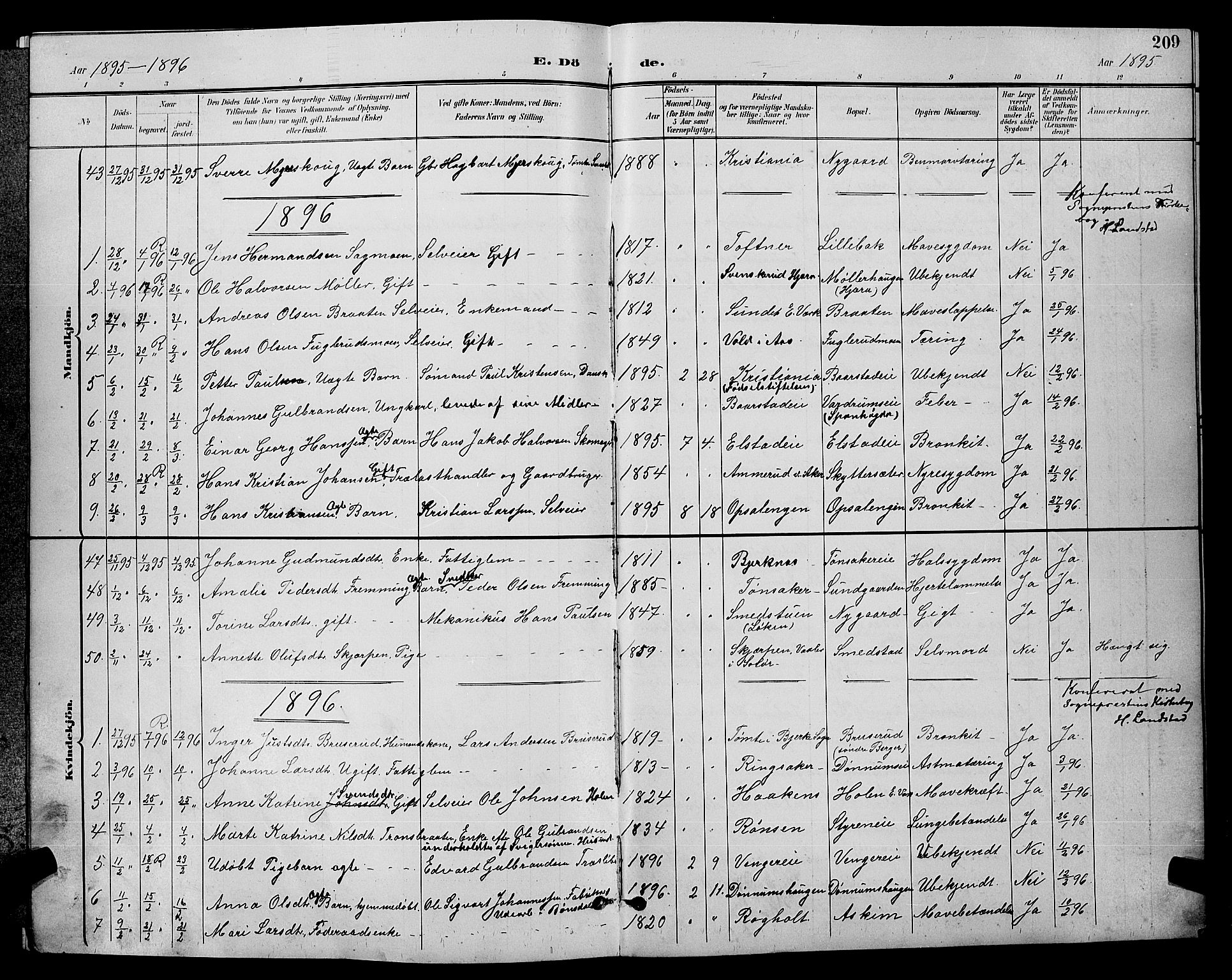 Eidsvoll prestekontor Kirkebøker, SAO/A-10888/G/Ga/L0006: Parish register (copy) no. I 6, 1895-1901, p. 209