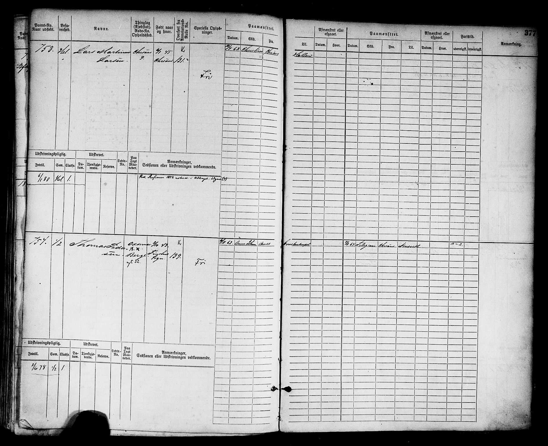 Kristiansand mønstringskrets, AV/SAK-2031-0015/F/Fb/L0003: Hovedrulle nr 1-762, I-10, 1860-1911, p. 395