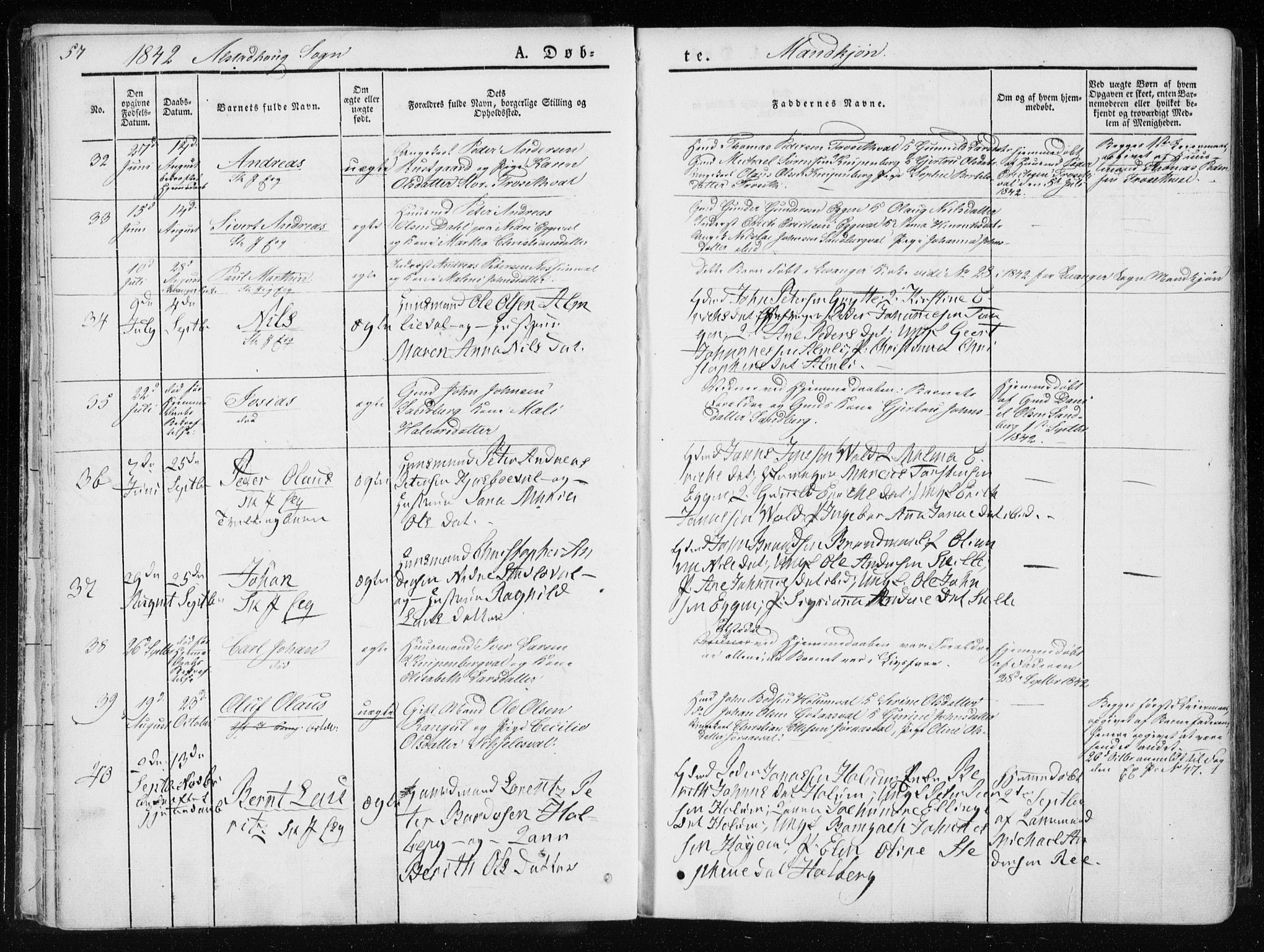 Ministerialprotokoller, klokkerbøker og fødselsregistre - Nord-Trøndelag, SAT/A-1458/717/L0154: Parish register (official) no. 717A06 /1, 1836-1849, p. 57