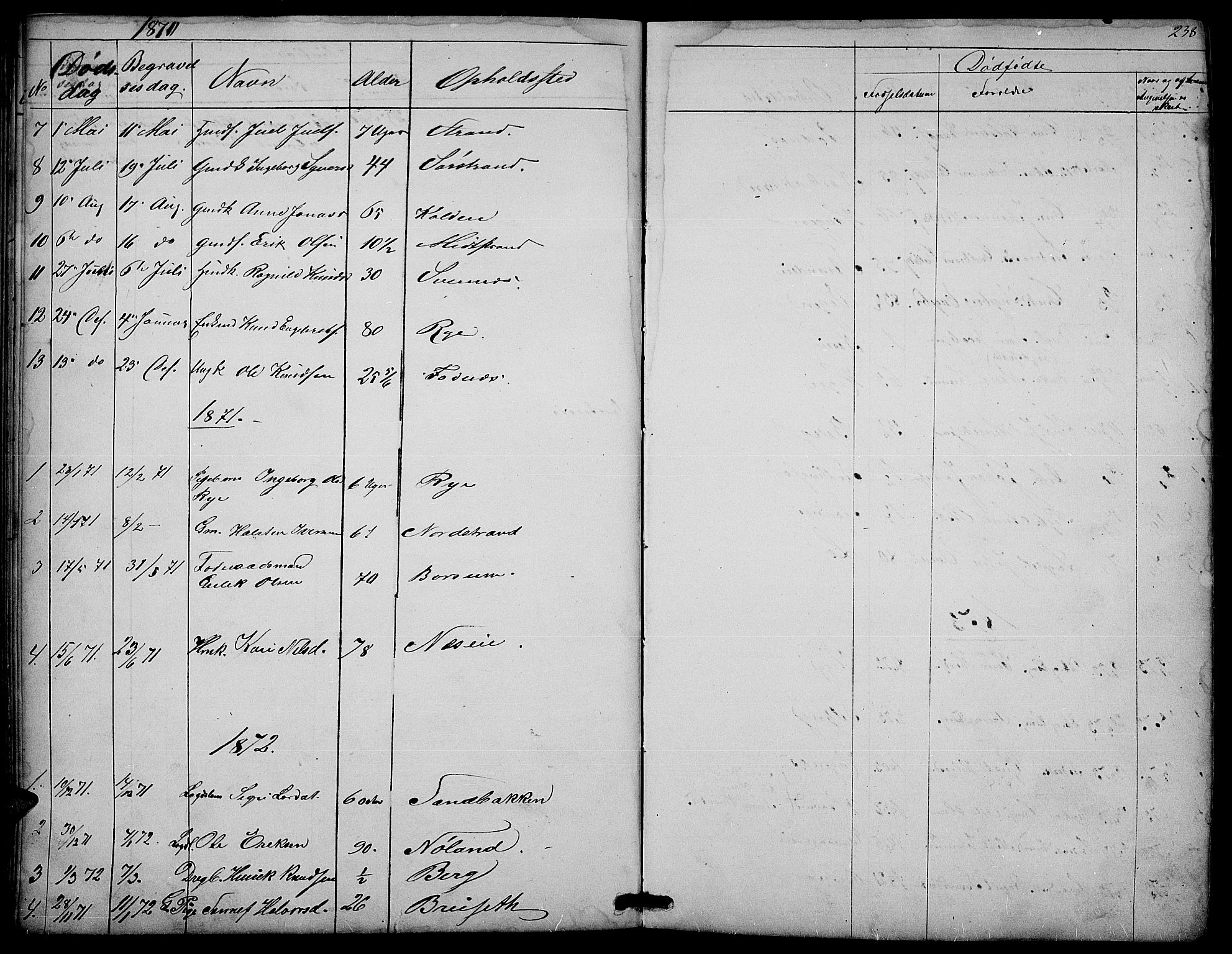 Nord-Aurdal prestekontor, AV/SAH-PREST-132/H/Ha/Hab/L0003: Parish register (copy) no. 3, 1842-1882, p. 238