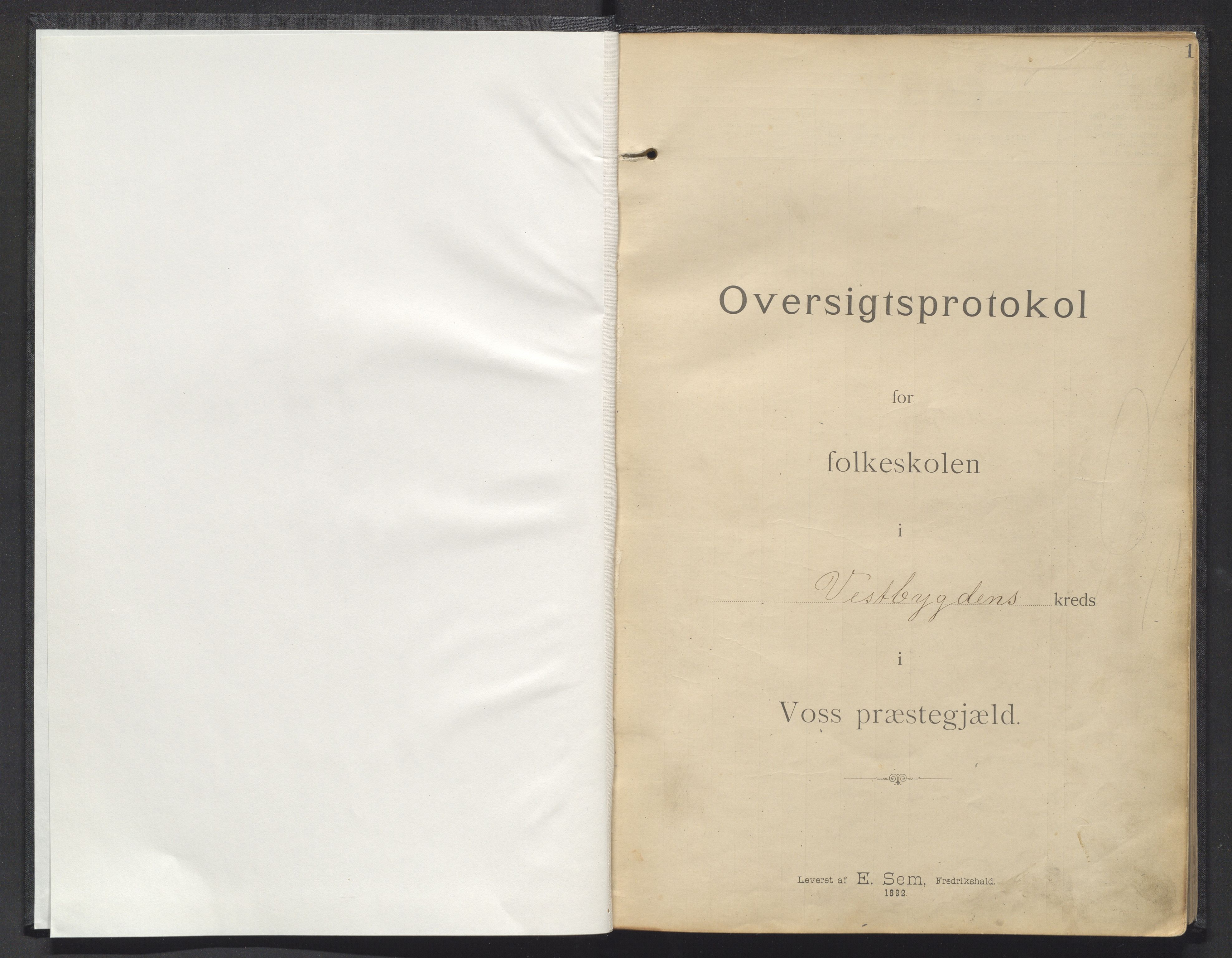 Voss kommune. Barneskulane, IKAH/1235-231/F/Fa/L0004: Skuleprotokoll for Vestbygda skule, 1892-1912