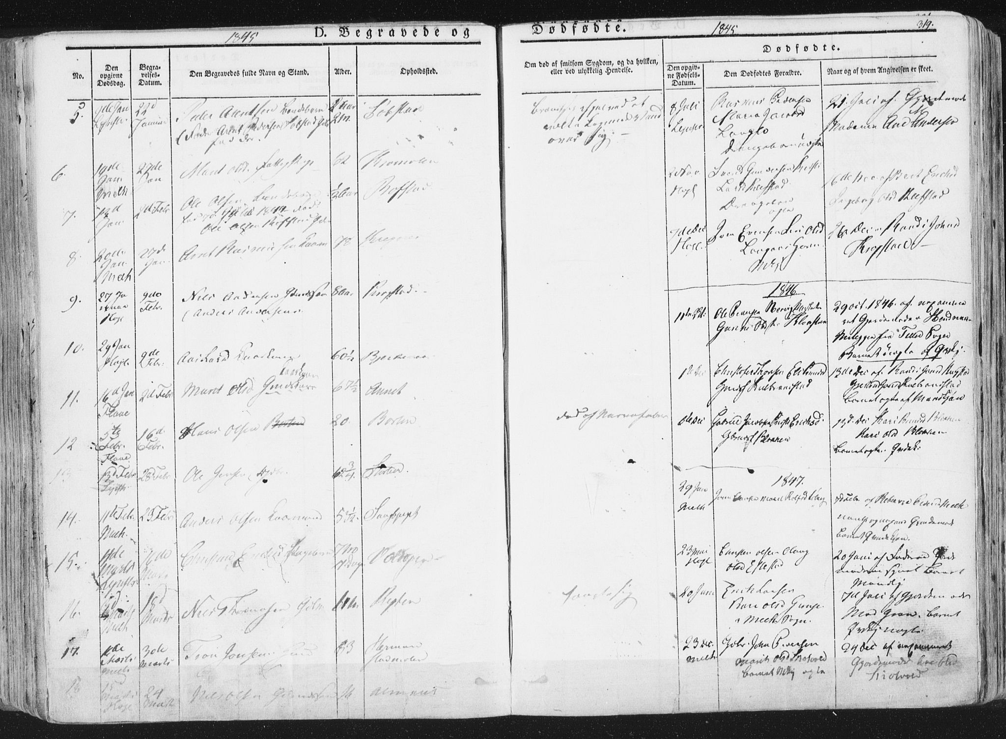 Ministerialprotokoller, klokkerbøker og fødselsregistre - Sør-Trøndelag, SAT/A-1456/691/L1074: Parish register (official) no. 691A06, 1842-1852, p. 319